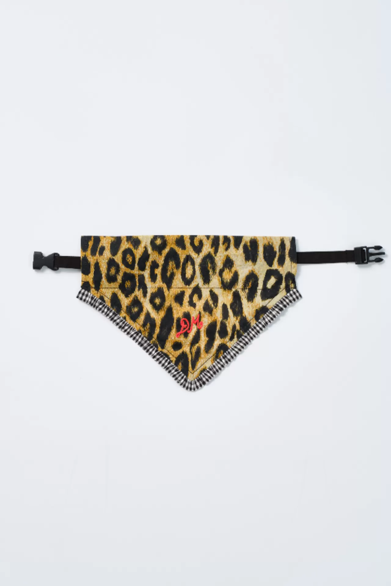 Clearance Damson Madder adjustable dog neckerchief - leopard u0026 gingham multi