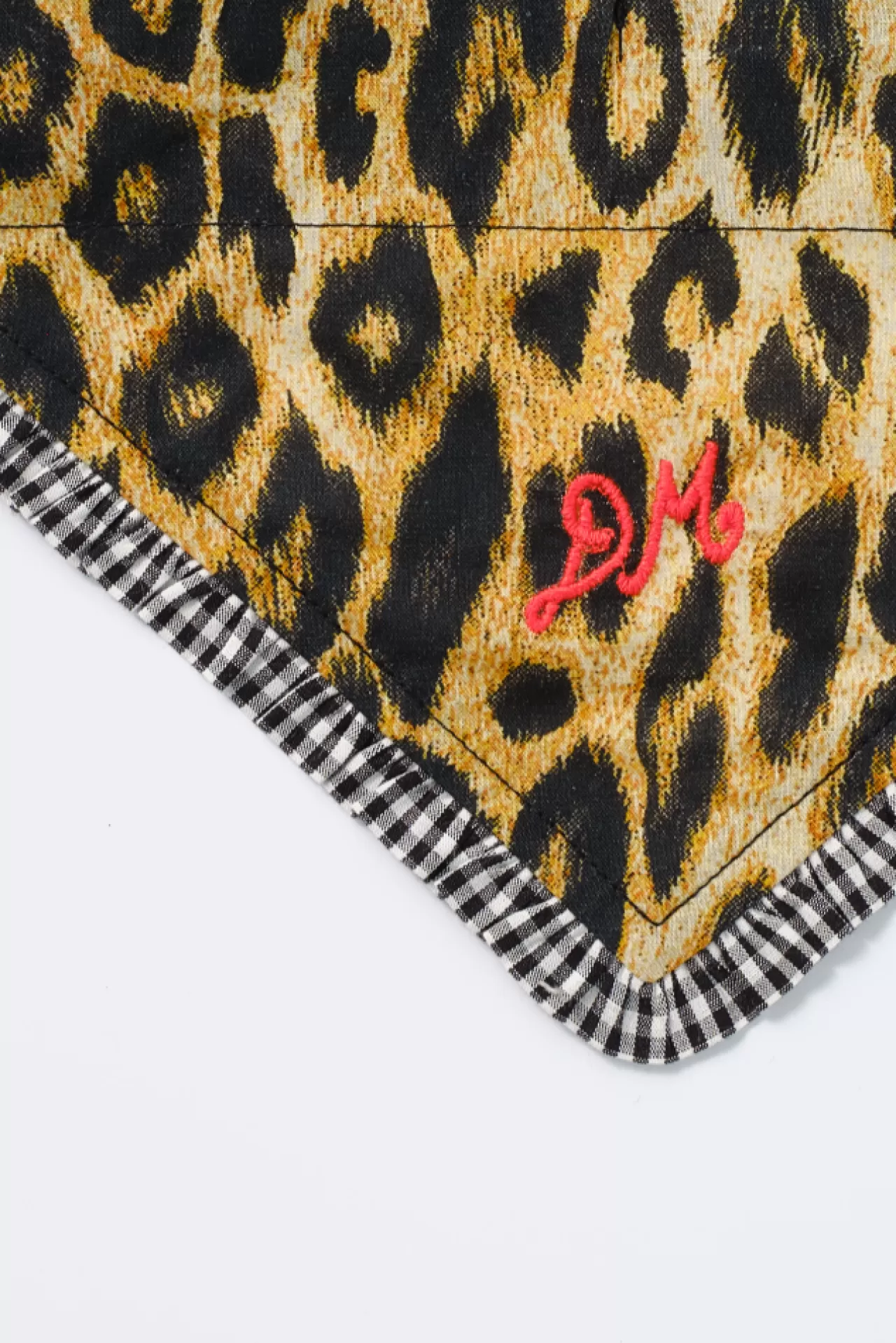 Clearance Damson Madder adjustable dog neckerchief - leopard u0026 gingham multi