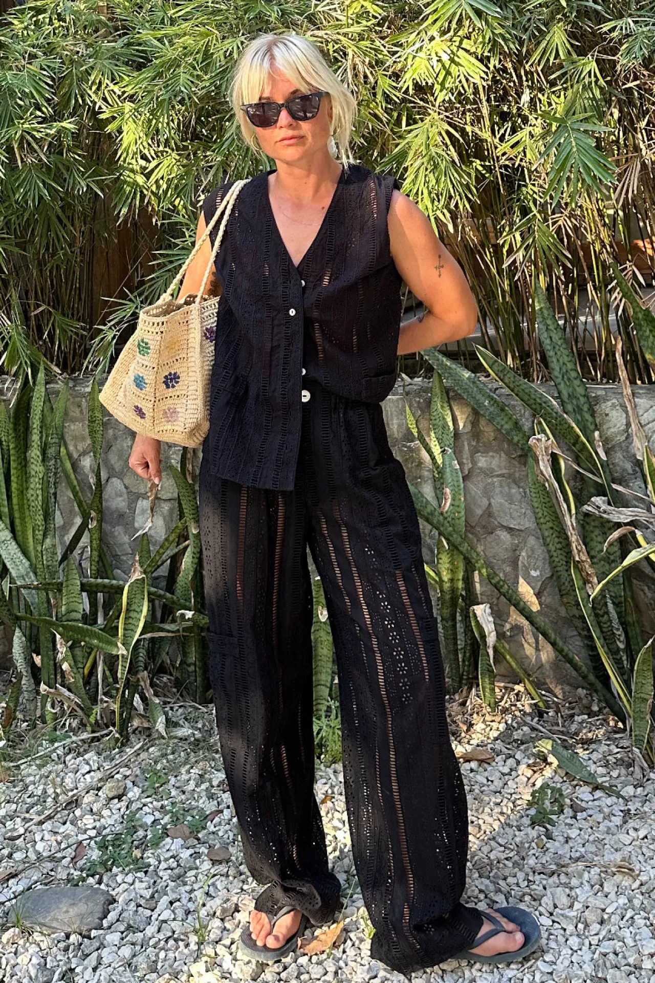 Shop Damson Madder alys vest - broderie black