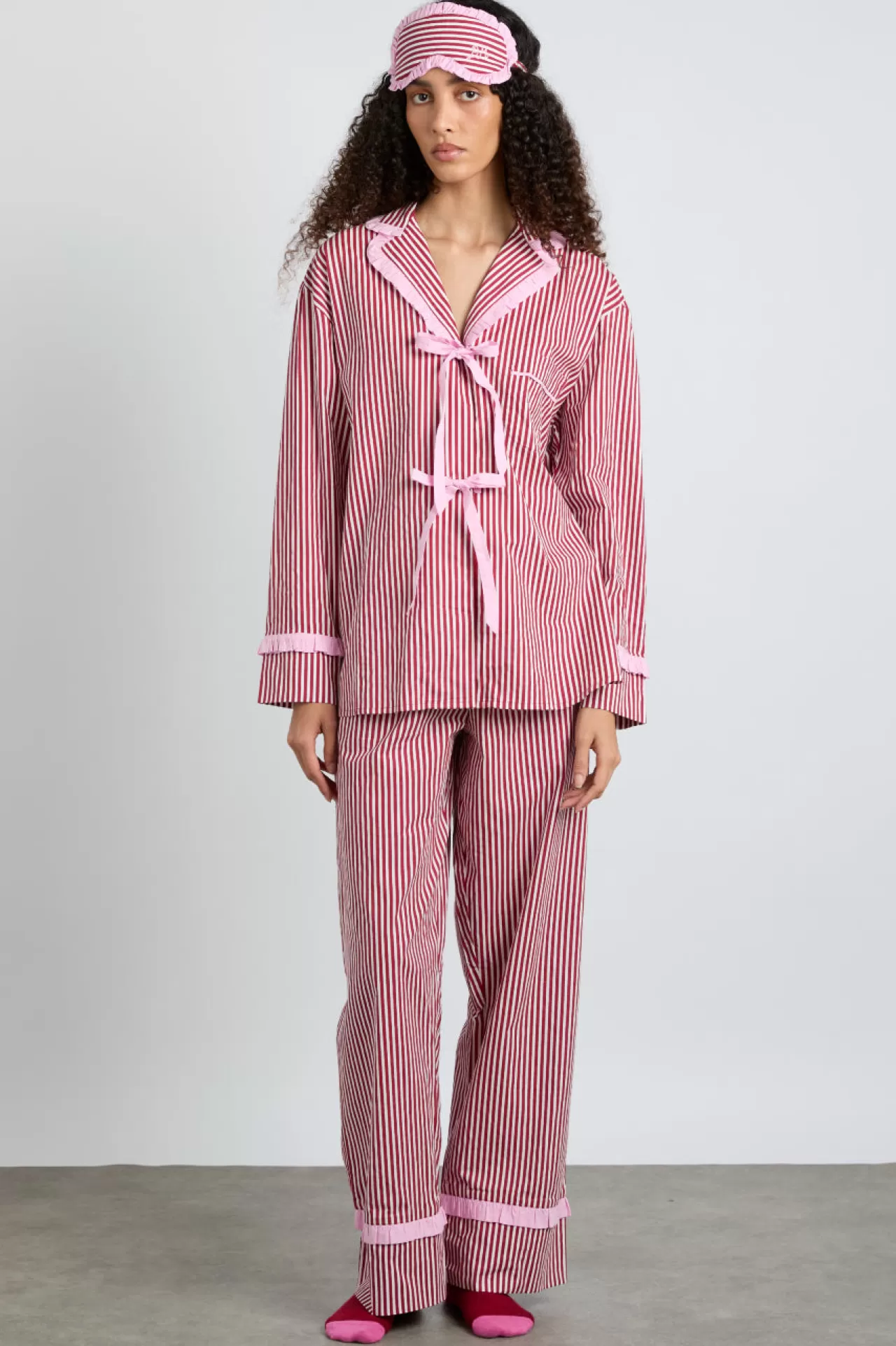 Store Damson Madder antonella pj set- red stripe red/pink