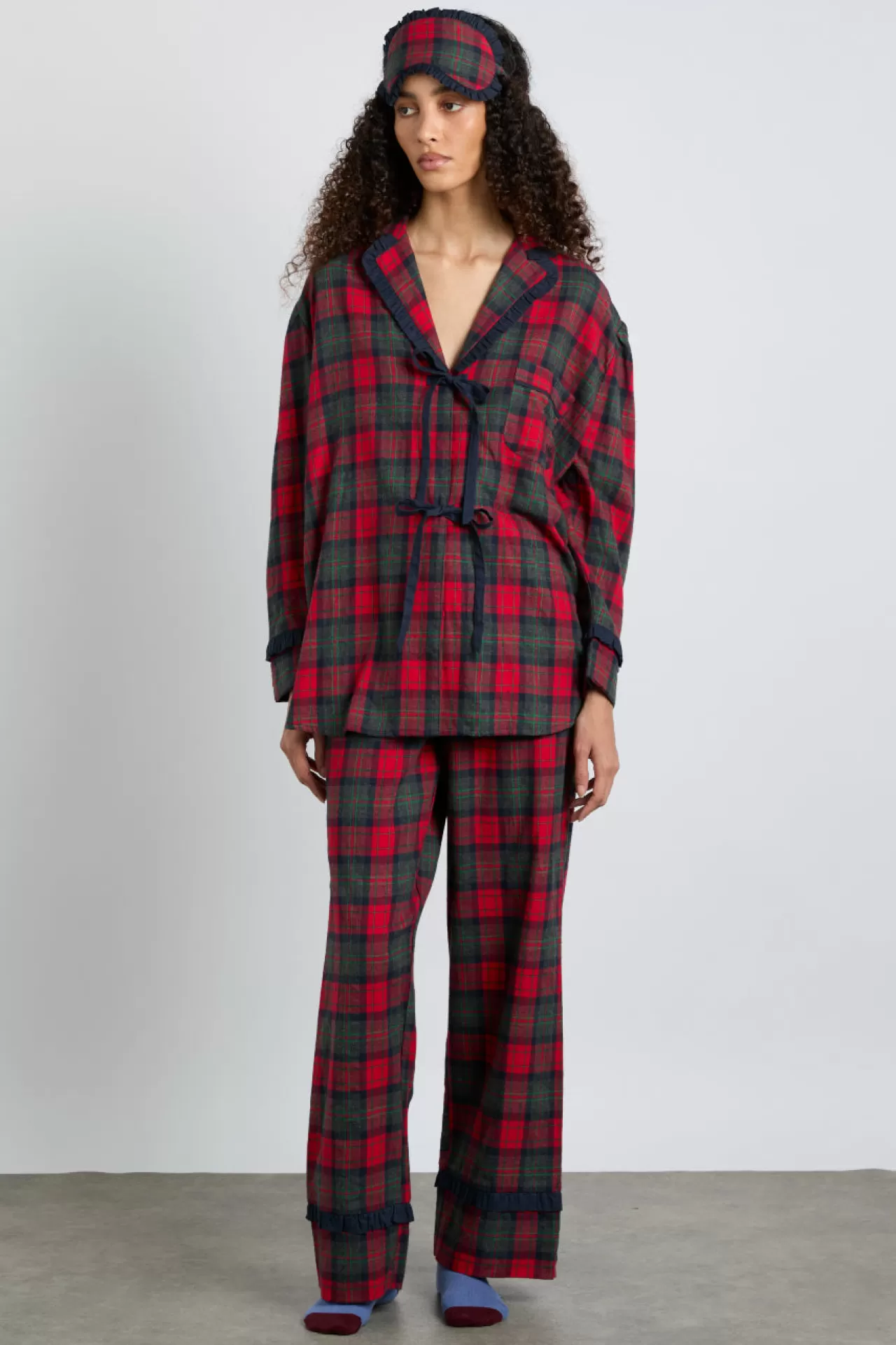 New Damson Madder antonella pj set- tartan red