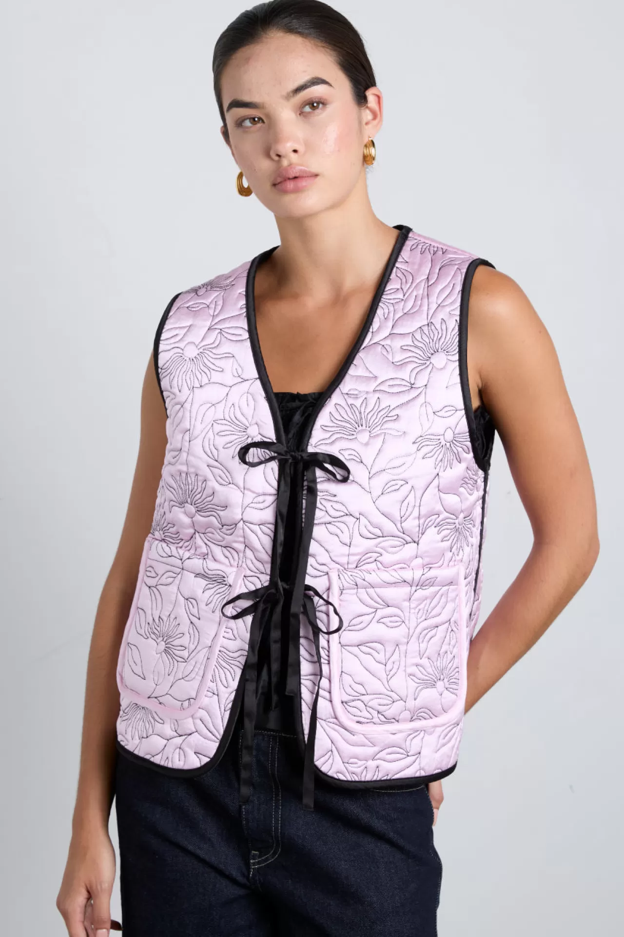 Cheap Damson Madder arte reversible gilet - u0026 pink satin black