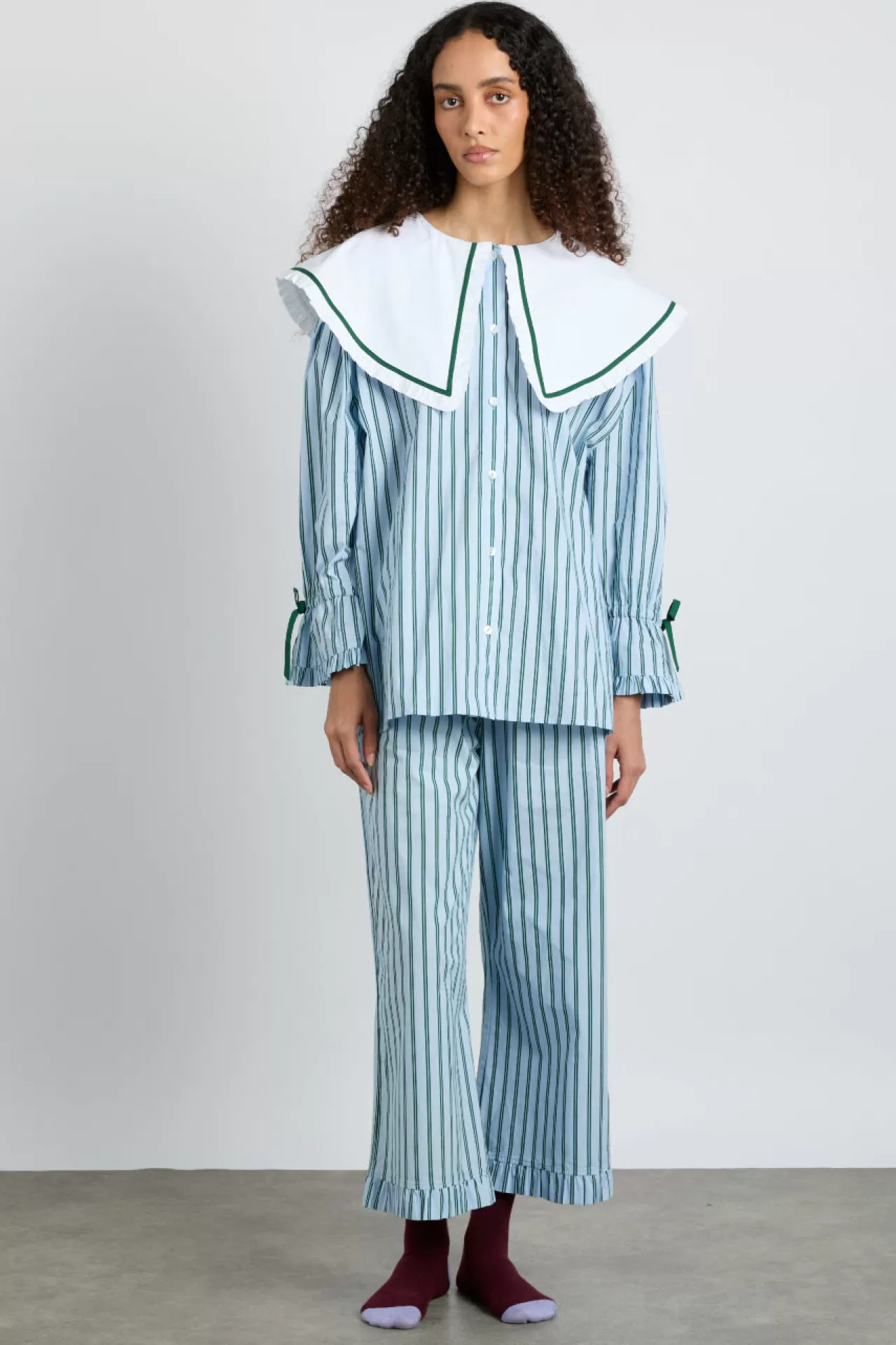 Shop Damson Madder barbara pj set- stripe blue