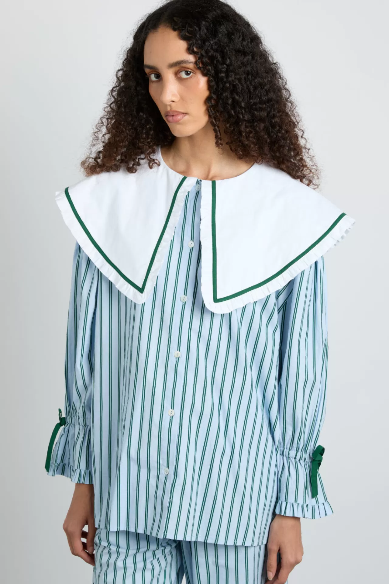 Shop Damson Madder barbara pj set- stripe blue