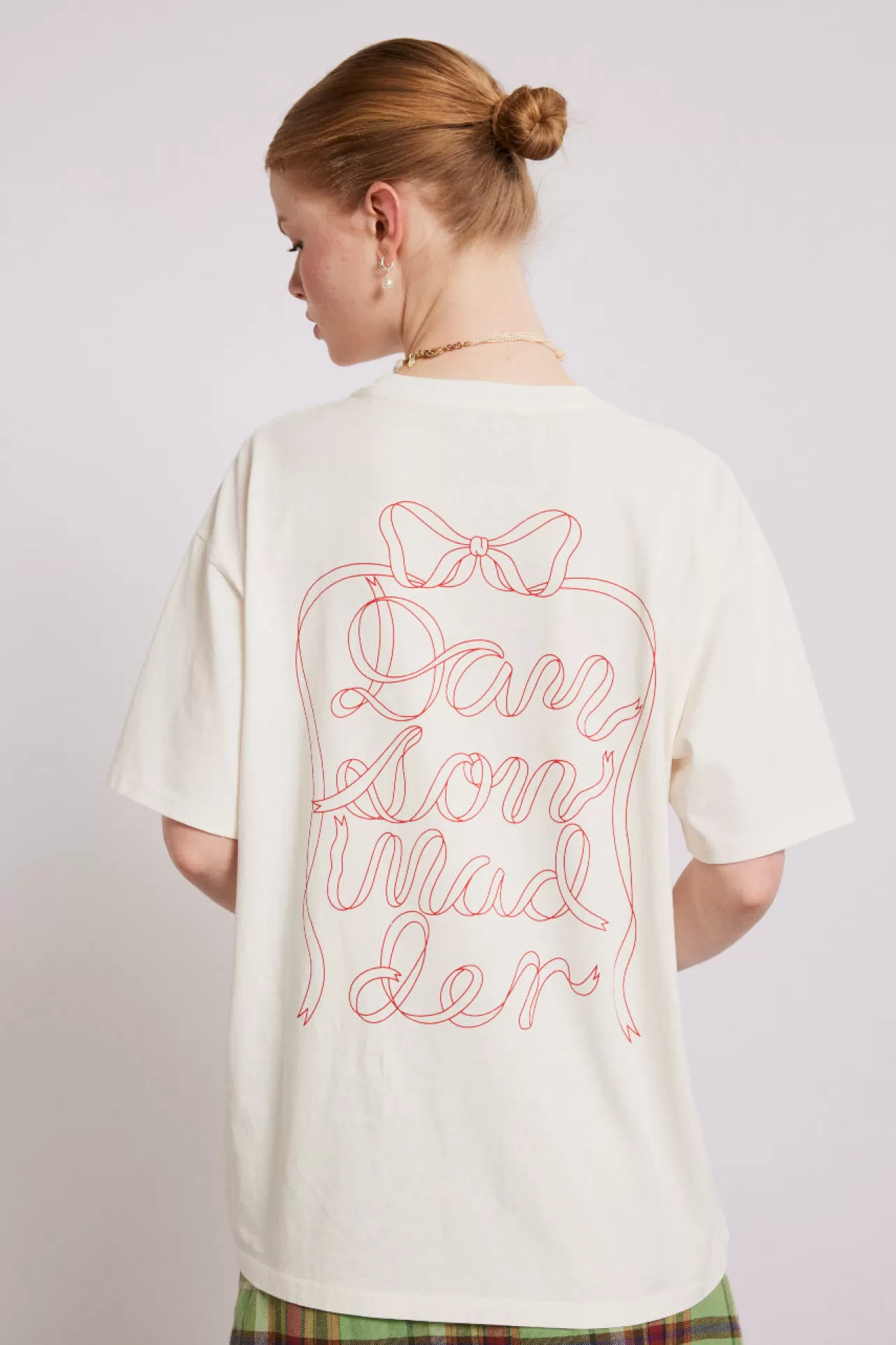 Cheap Damson Madder bow logo short sleeve tee white