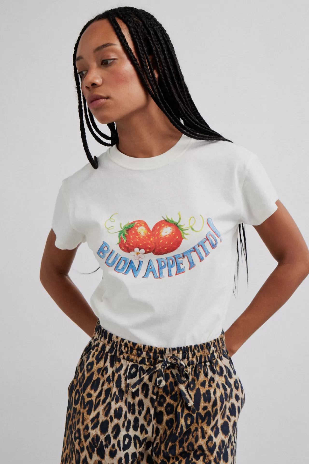 Cheap Damson Madder buon appetito shrunken tee offwhite