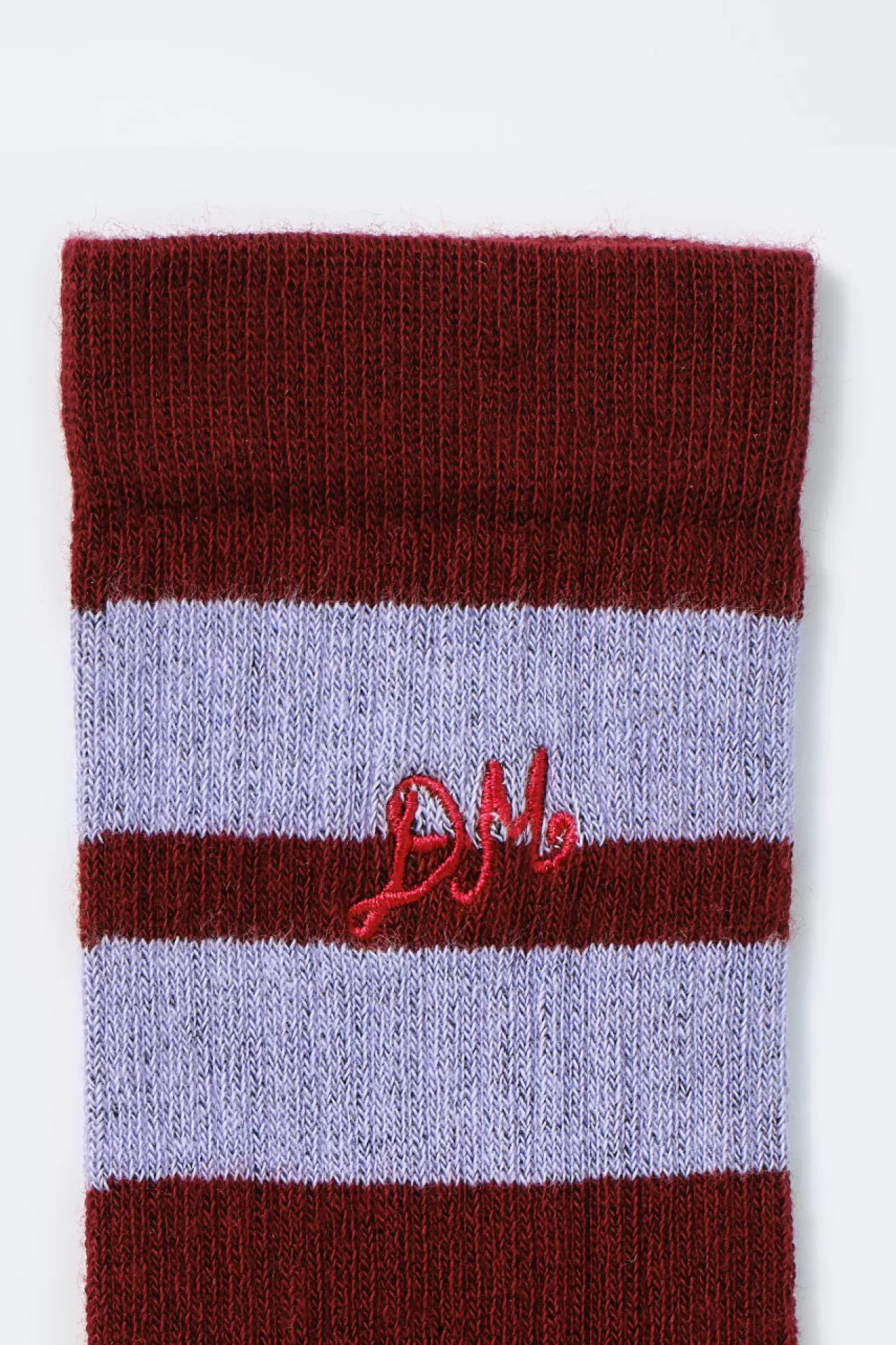 Clearance Damson Madder calf length socks - u0026 lilac stripe burgundy