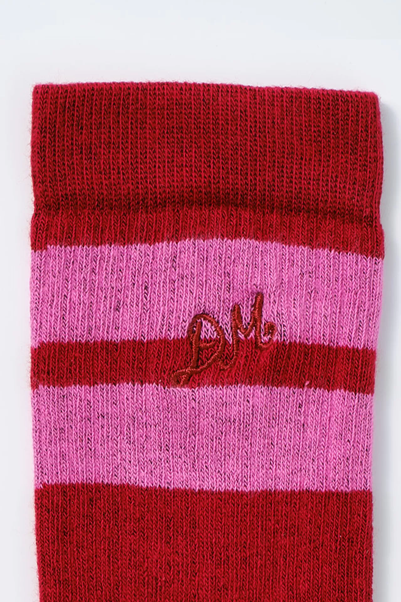 Fashion Damson Madder calf length socks - red u0026 pink stripe red/pink
