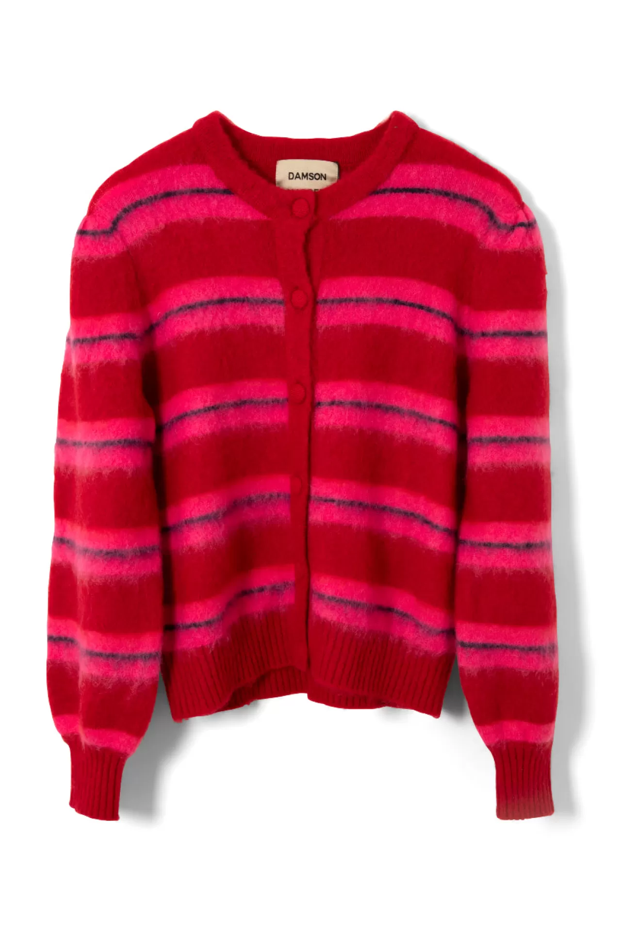 Store Damson Madder cece stripe cardigan - red u0026 pink stripe pink/red