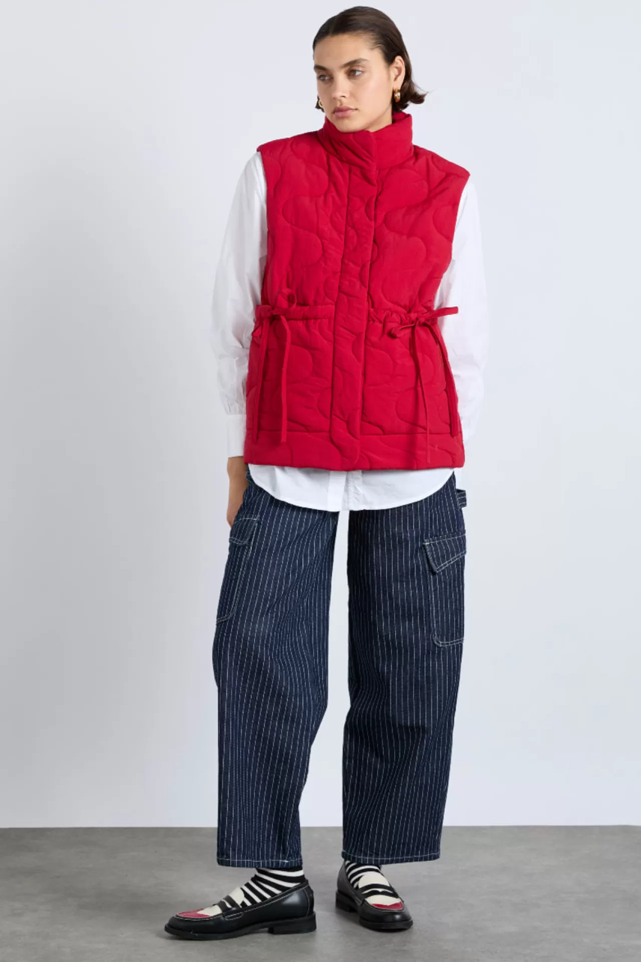 Clearance Damson Madder celeste gilet - chilli red