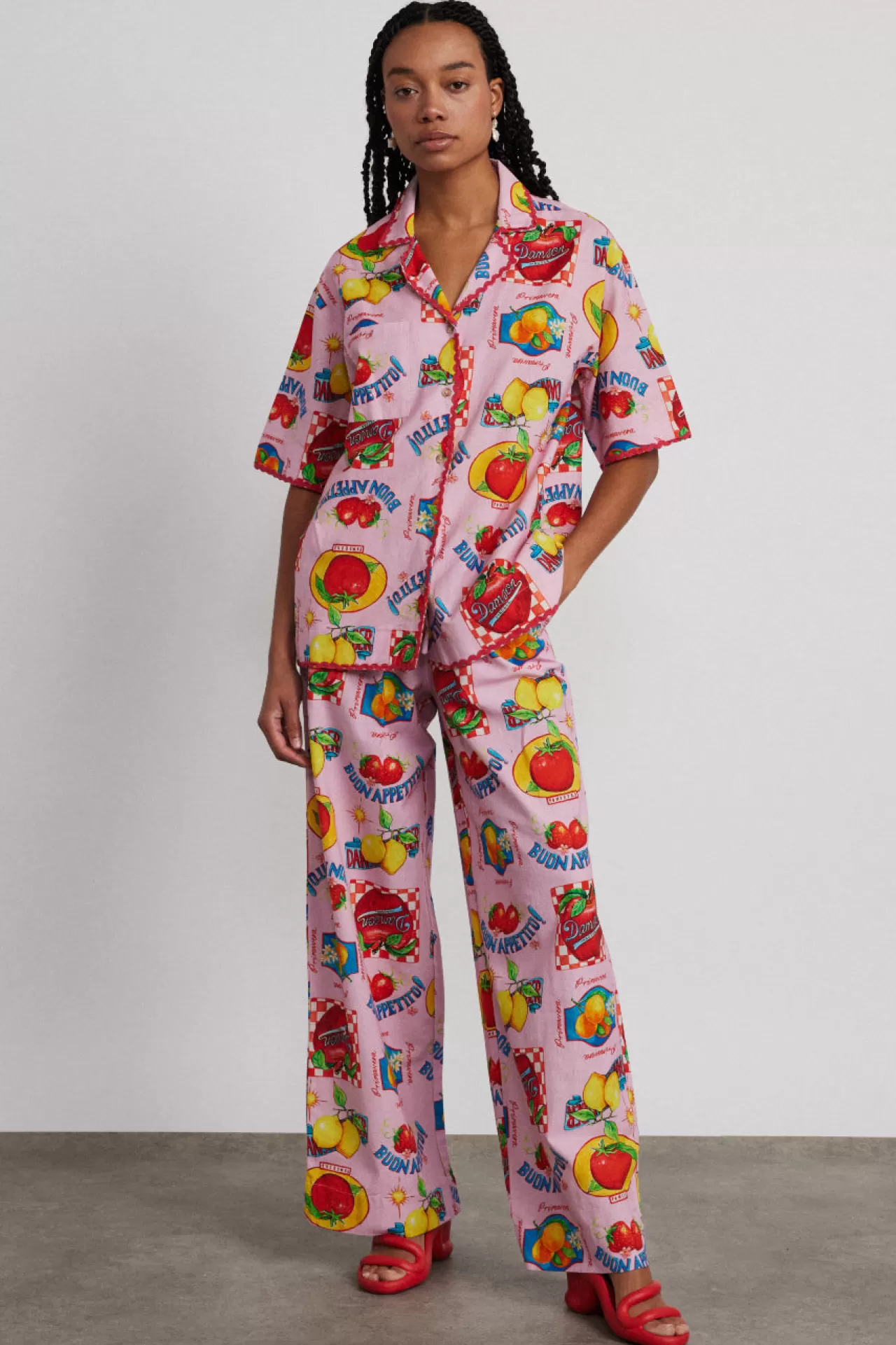 Best Damson Madder chlo shirt - fruit labels multi