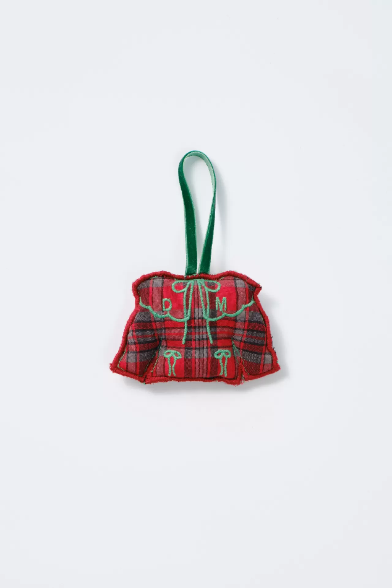 Discount Damson Madder christmas tree decoration - check blouse red