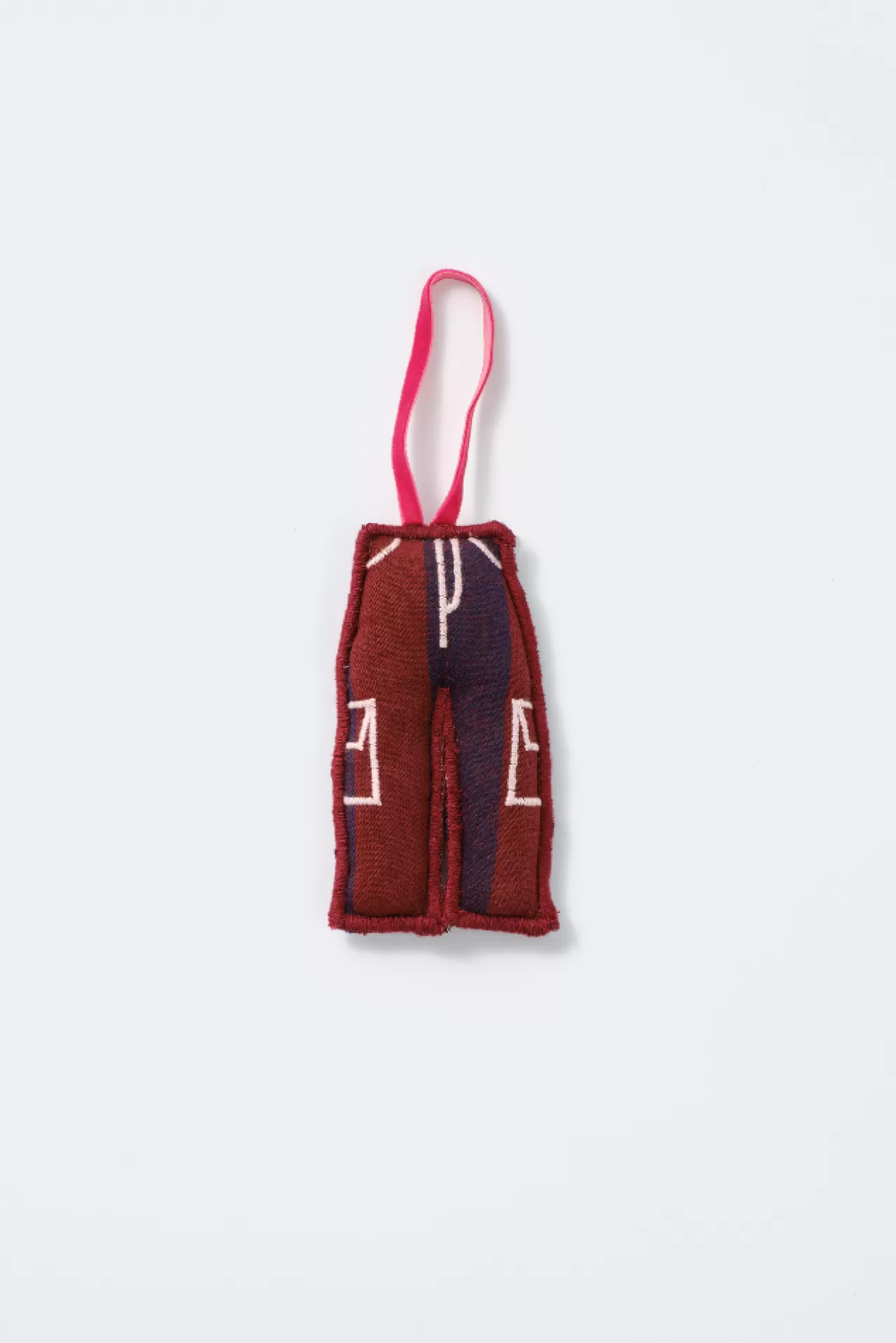 Hot Damson Madder christmas tree decoration - stripe trouser burgundy
