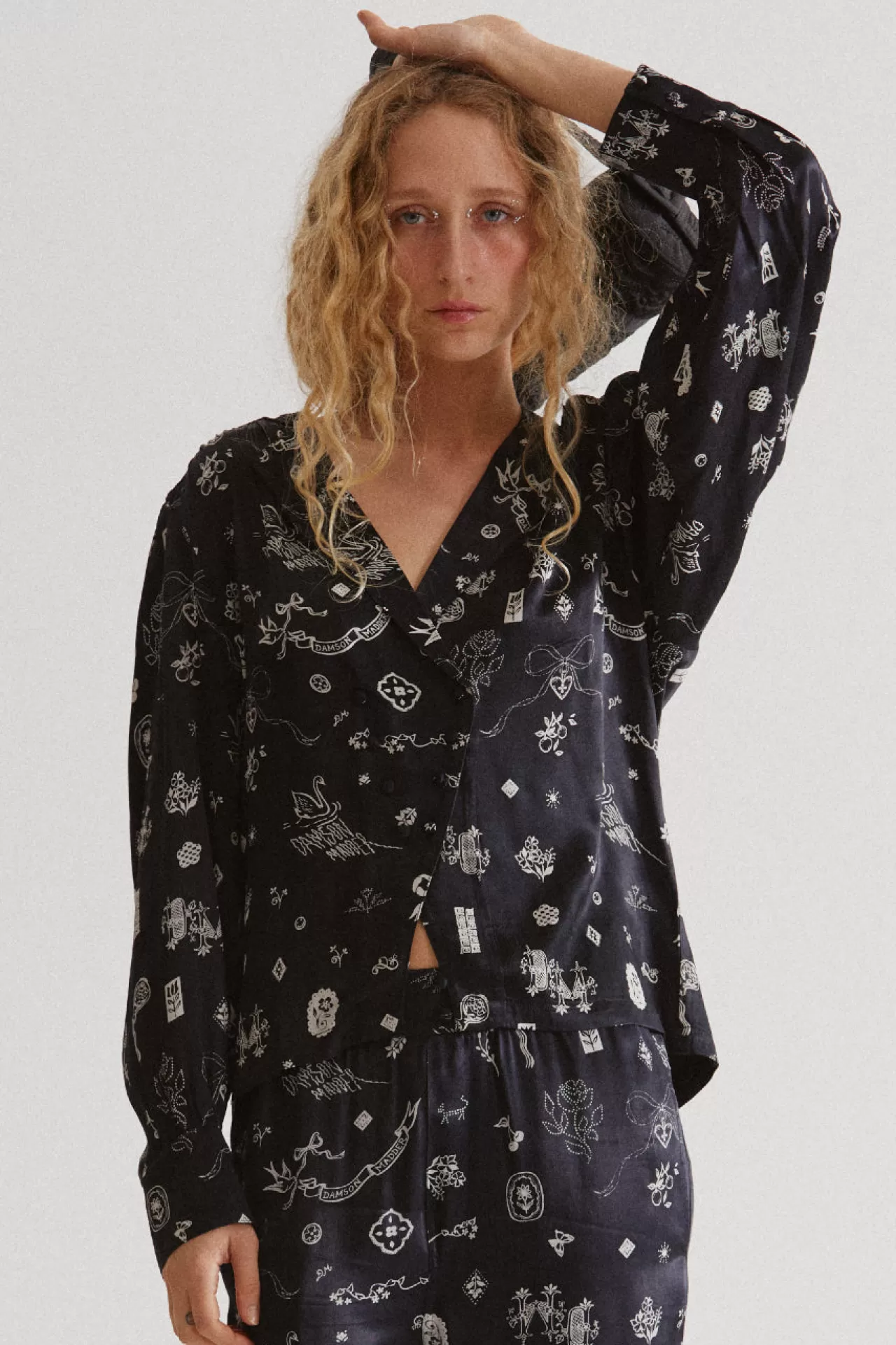 Clearance Damson Madder clairo blouse - symbol print black
