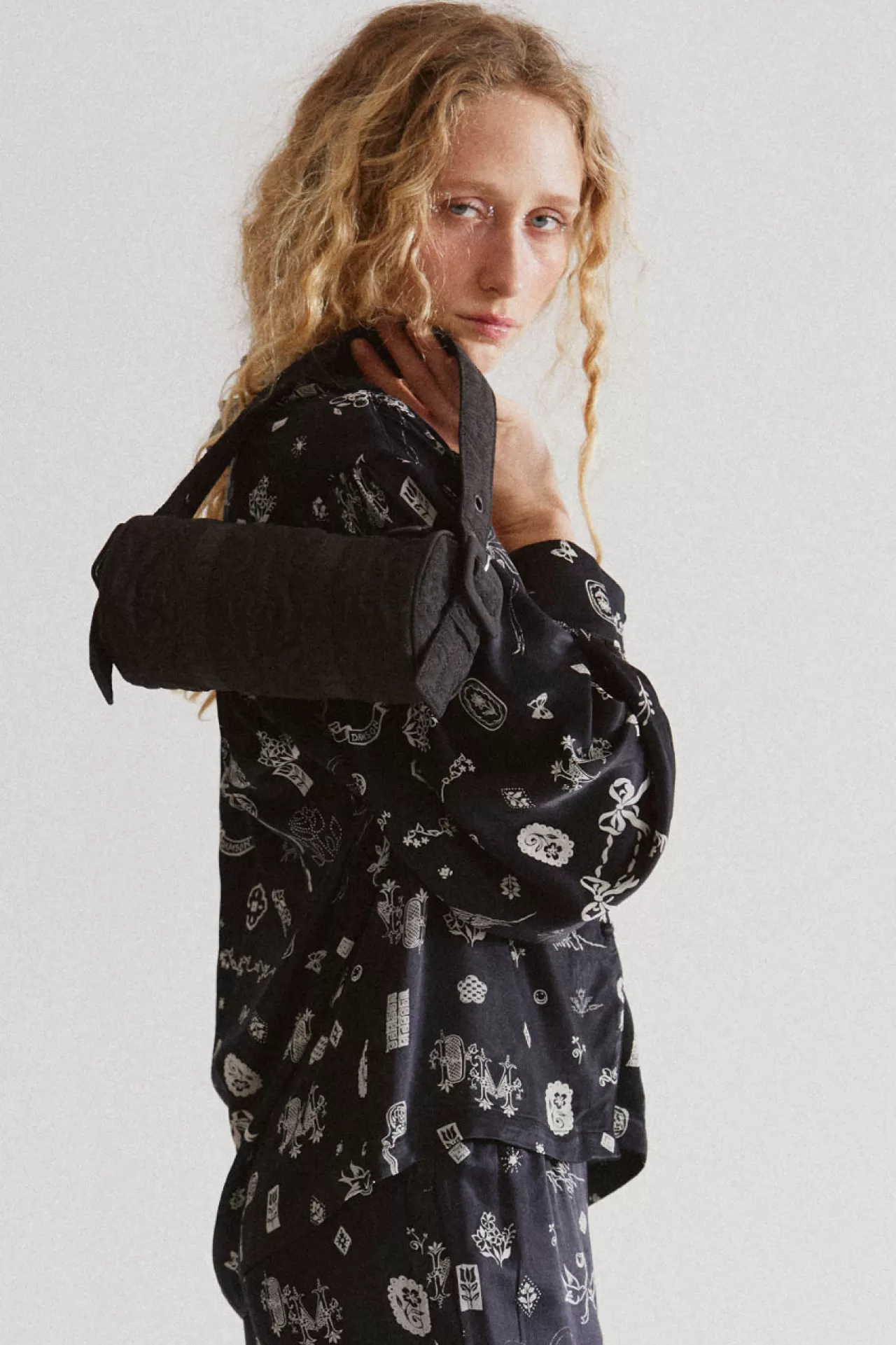 Clearance Damson Madder clairo blouse - symbol print black