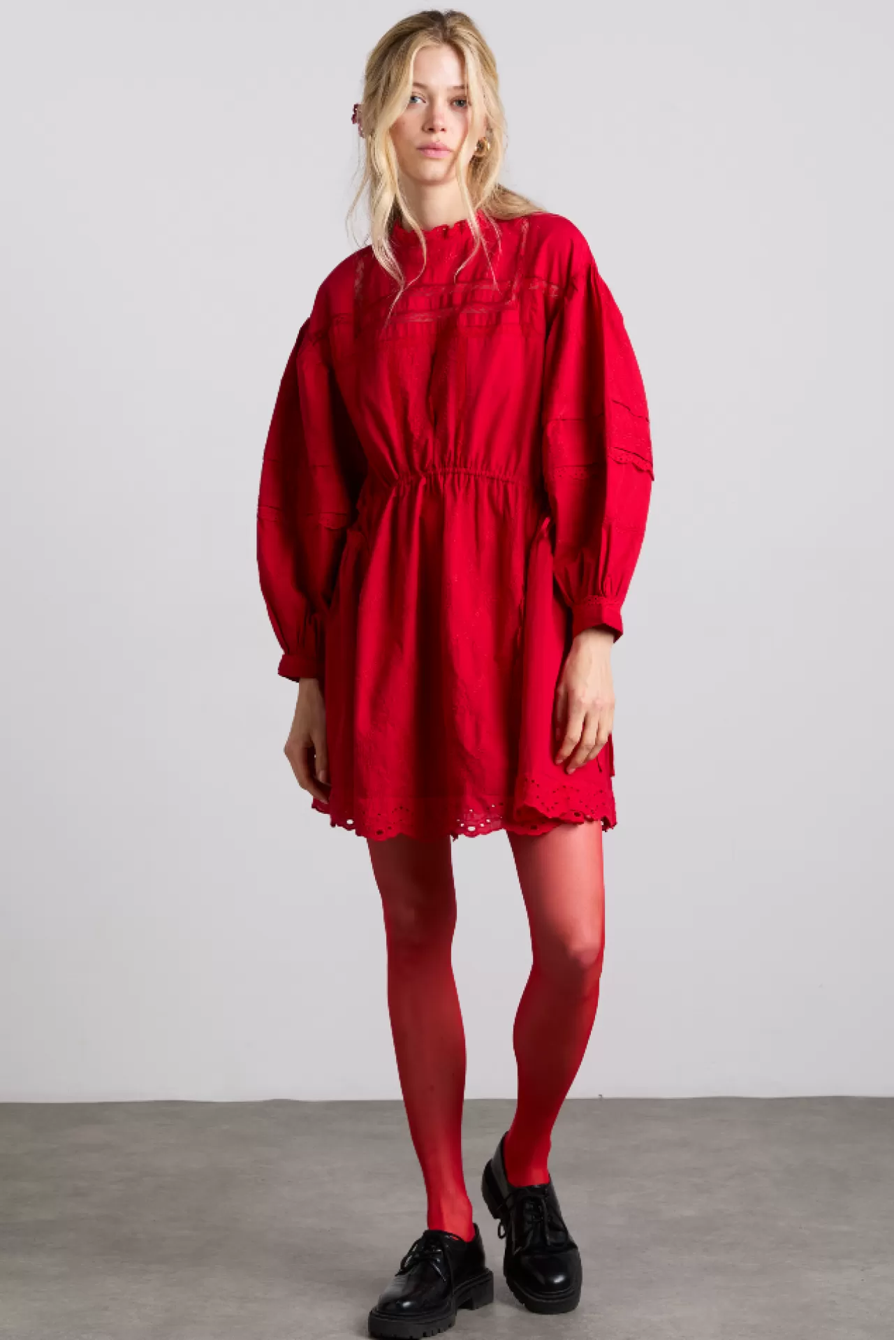 Store Damson Madder clancy all over embroide mini dress - red