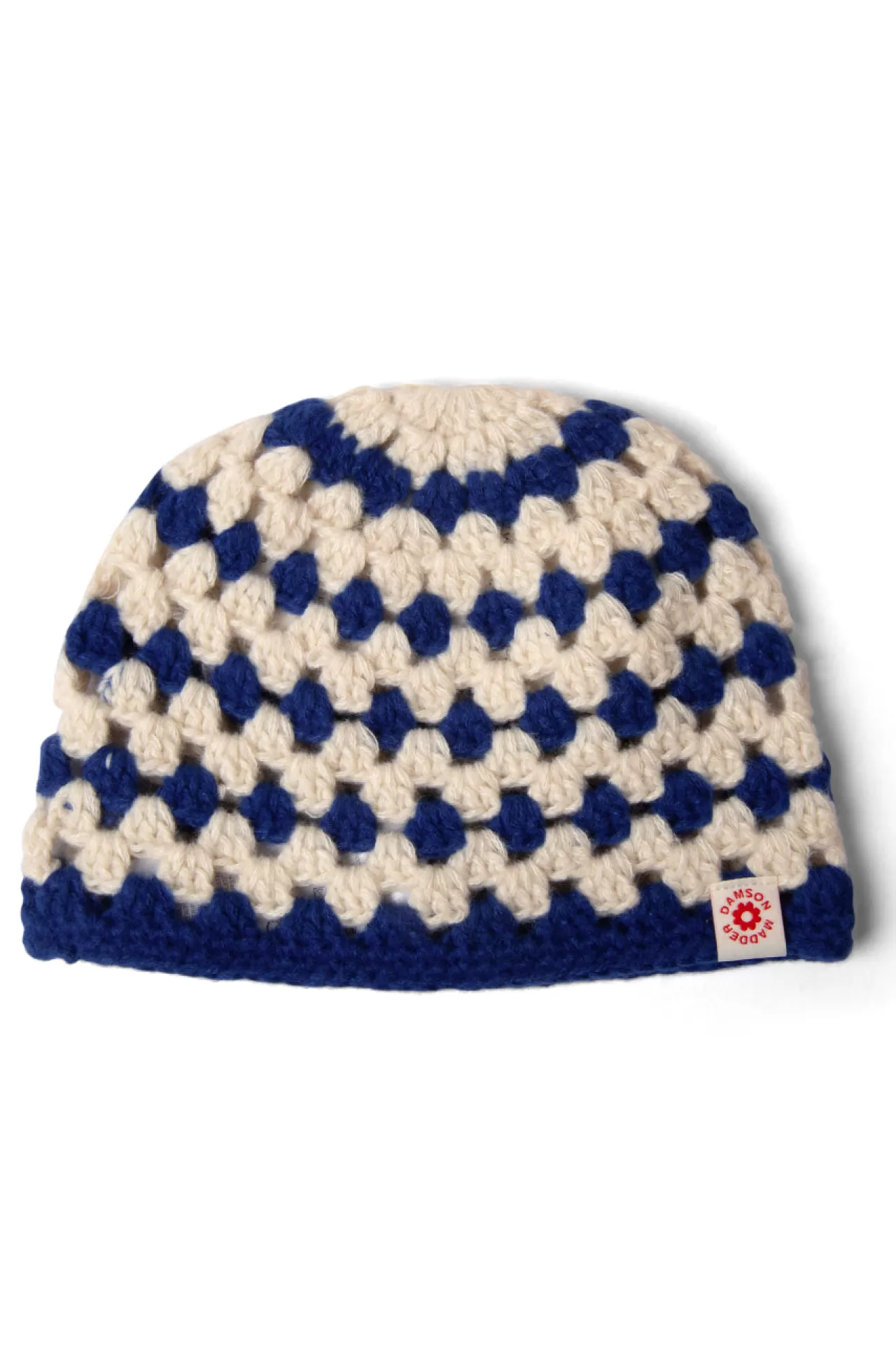 Best Damson Madder crochet stripe hat - blue