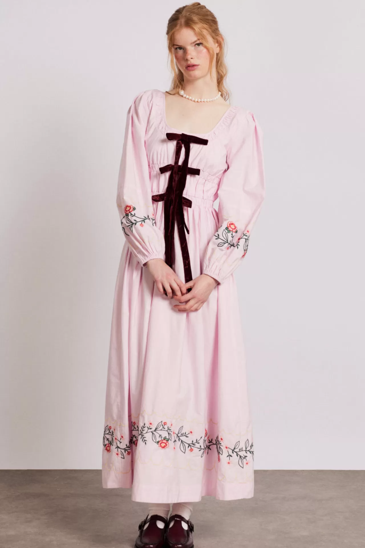 Cheap Damson Madder dakota dress - embroidery pink