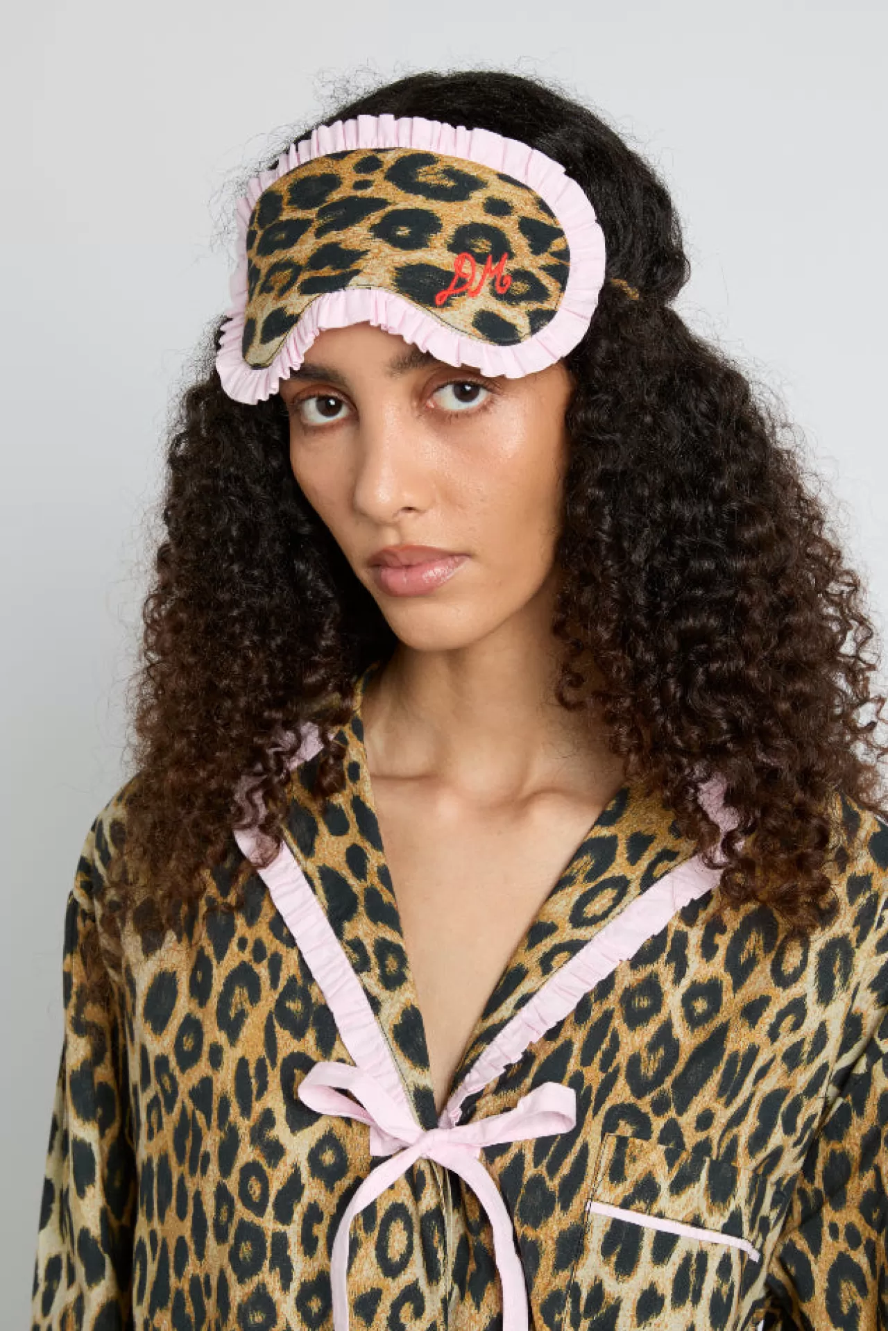 Sale Damson Madder damson pj eye mask - leopard leoaprd