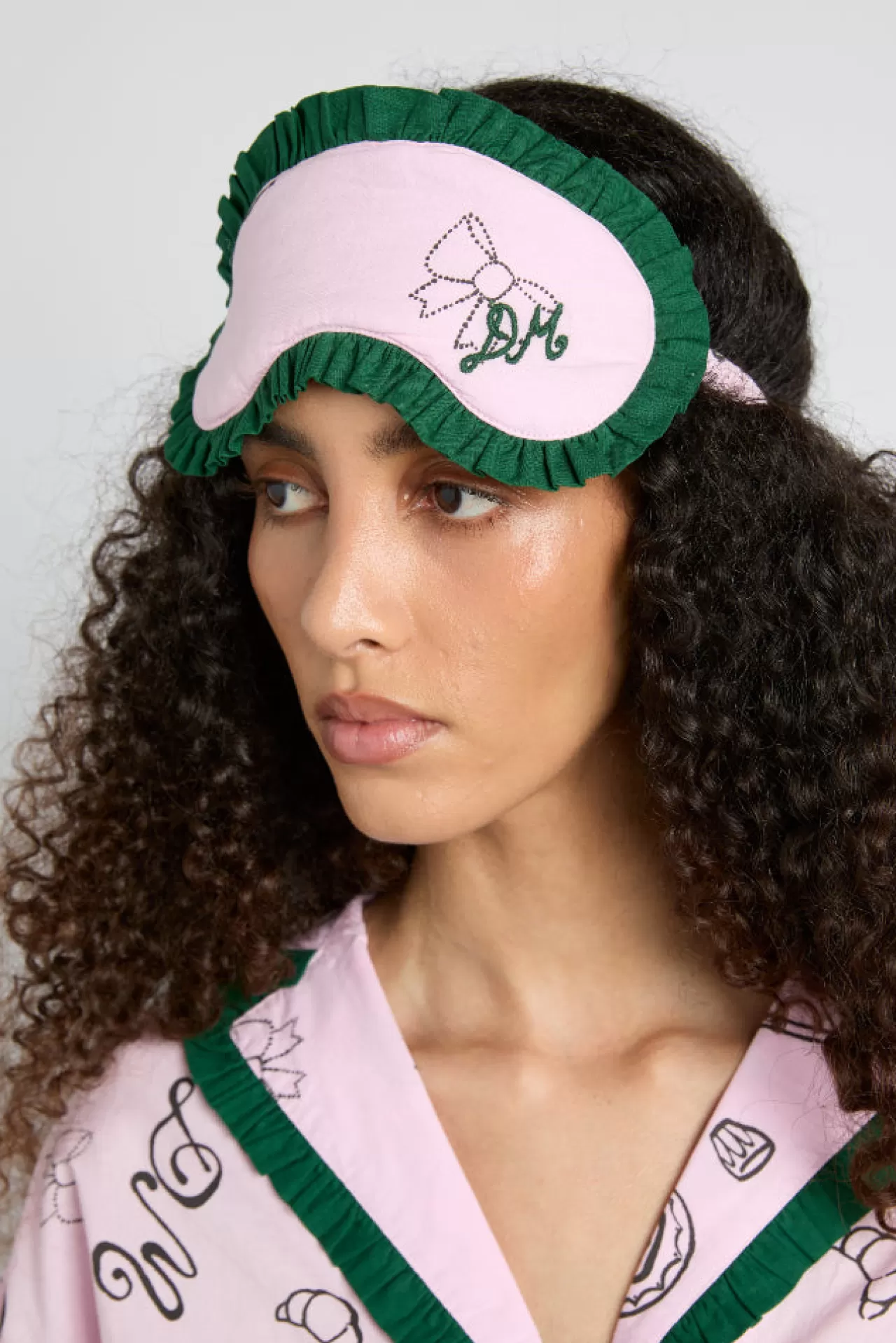 Fashion Damson Madder damson pj eye mask - symbols pink
