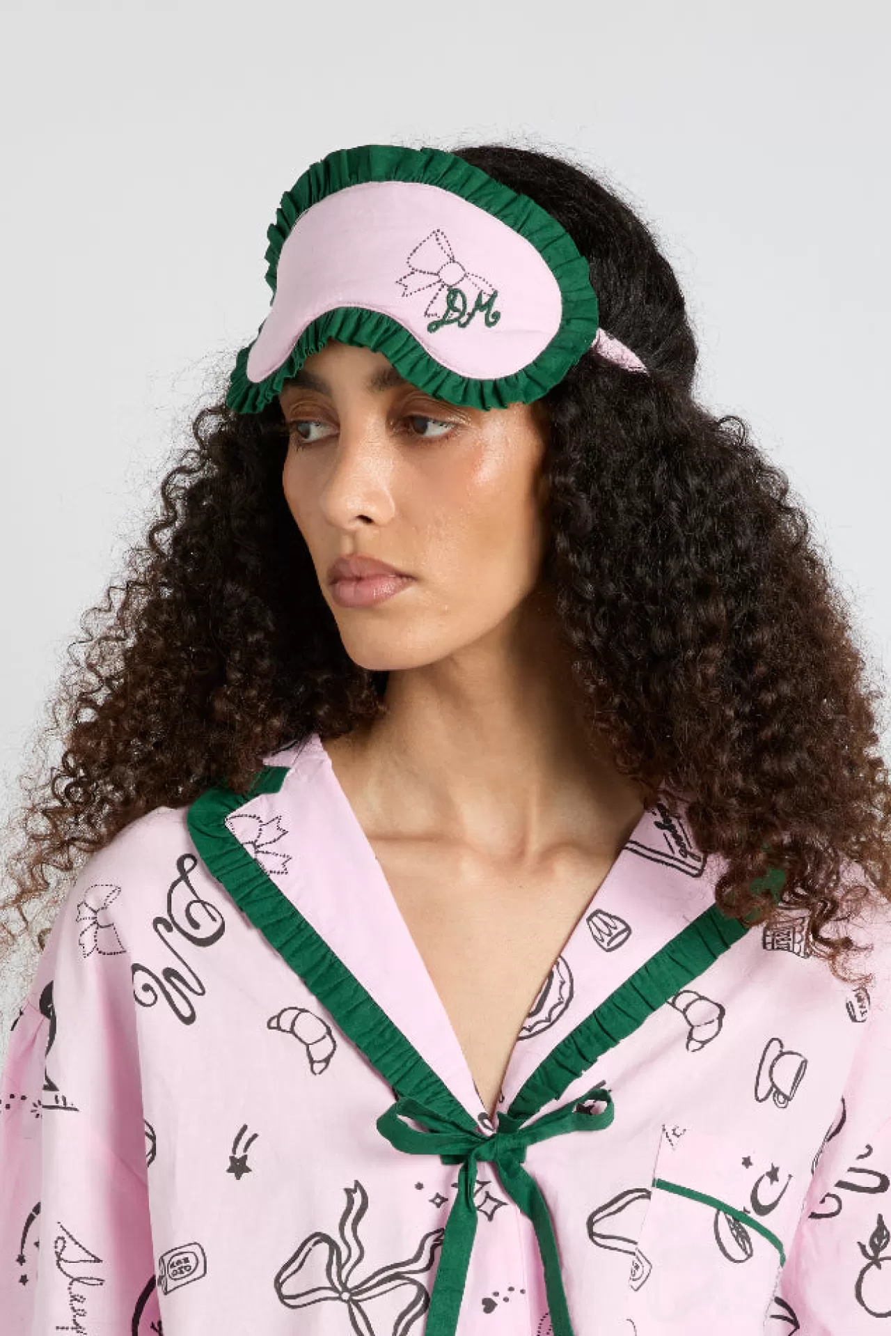 Fashion Damson Madder damson pj eye mask - symbols pink