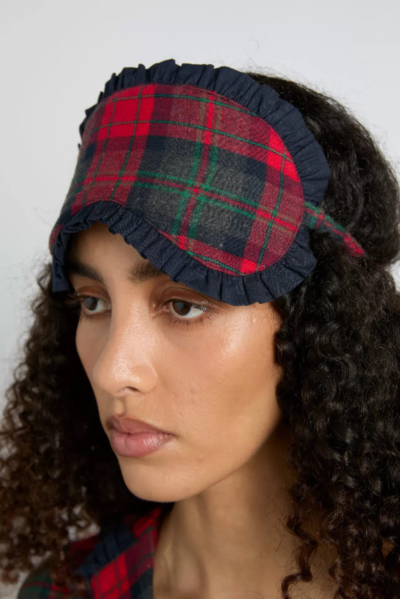 Store Damson Madder damson pj eye mask - tartan red