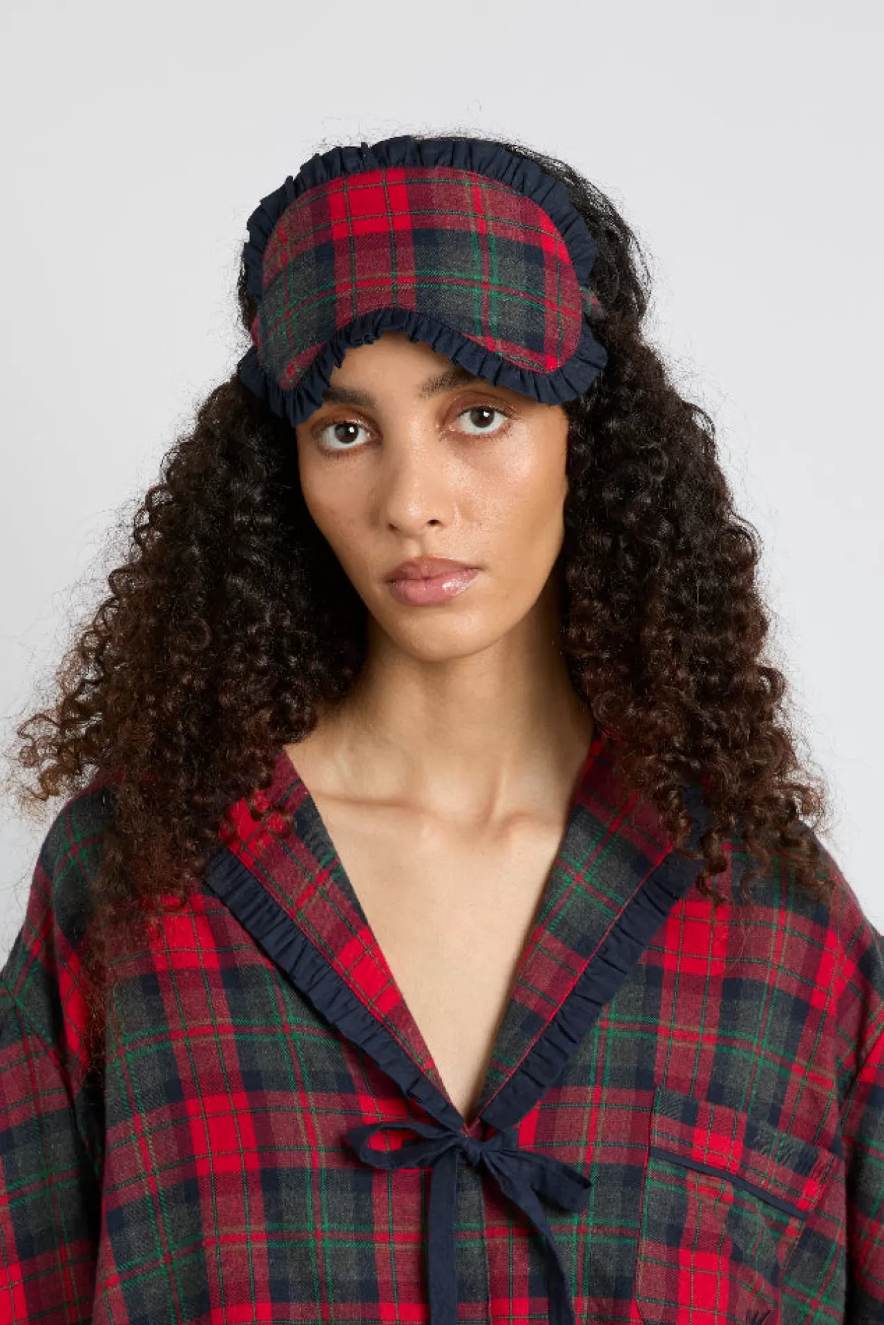 Store Damson Madder damson pj eye mask - tartan red