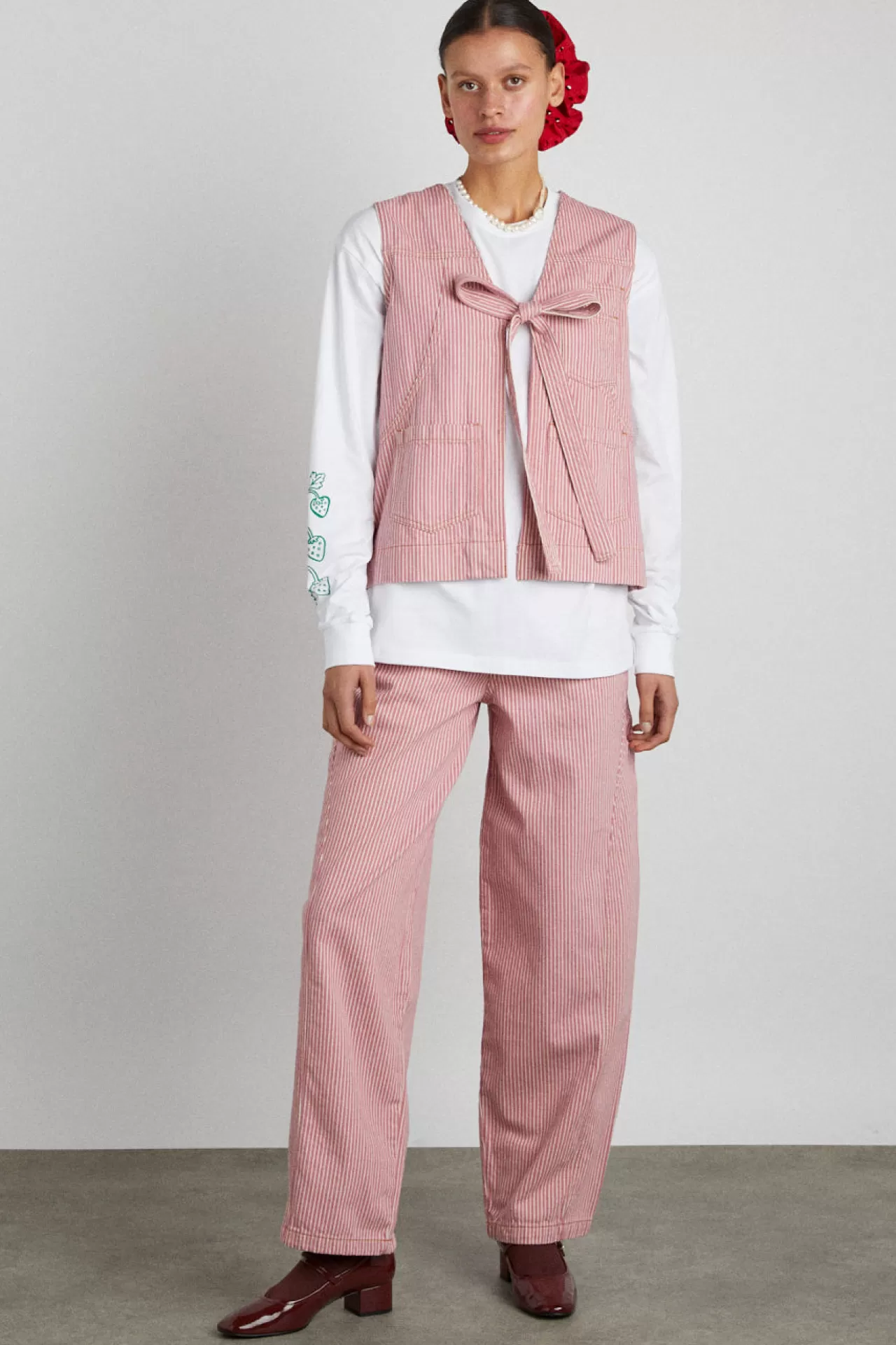Hot Damson Madder dion jean - stripe pink