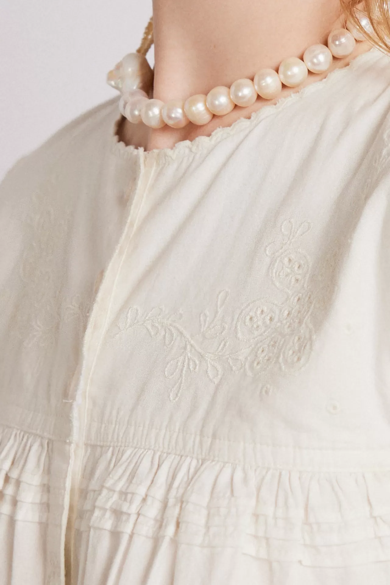 Hot Damson Madder embroidered genevieve mini dress white