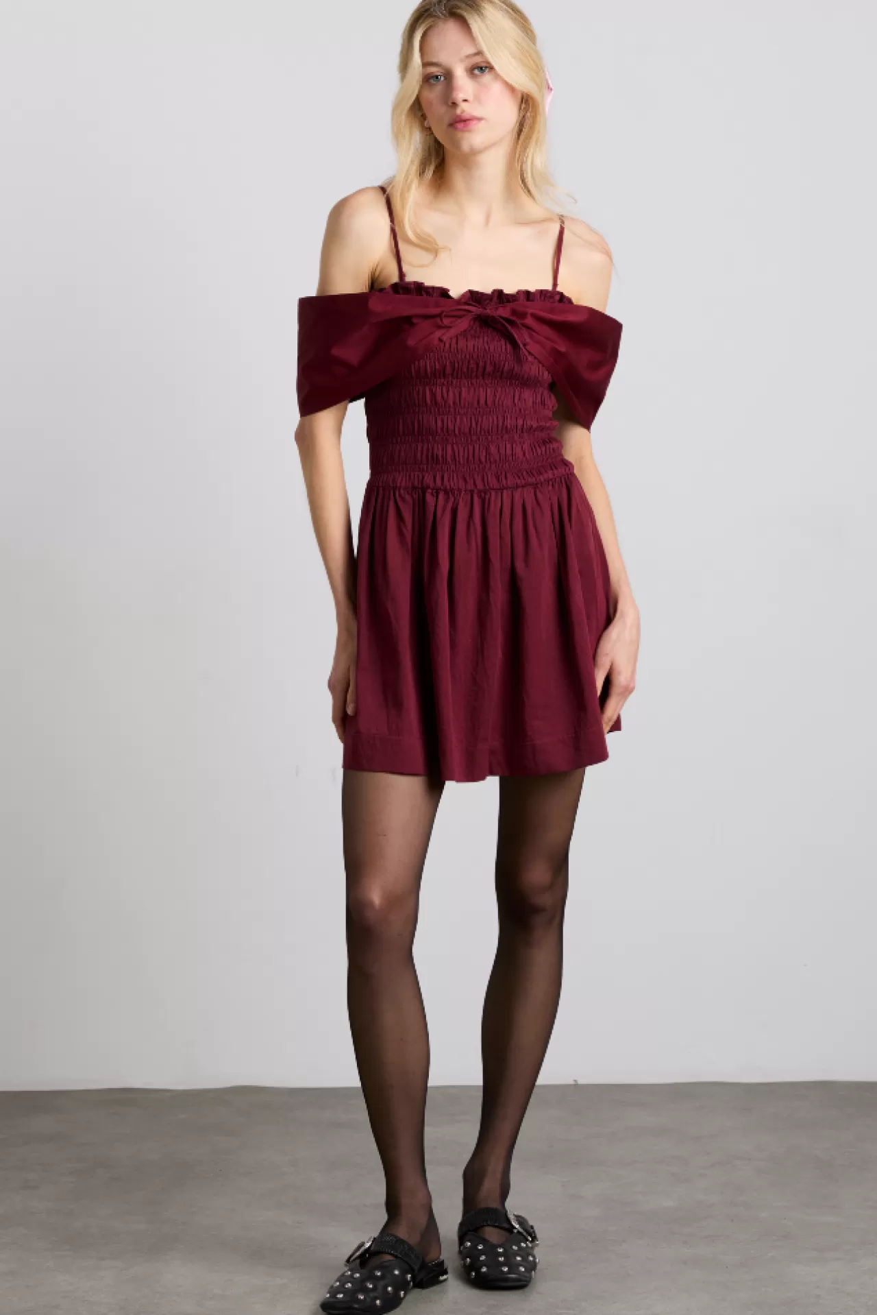 Fashion Damson Madder esmerelda mini multi-way dress - burgundy
