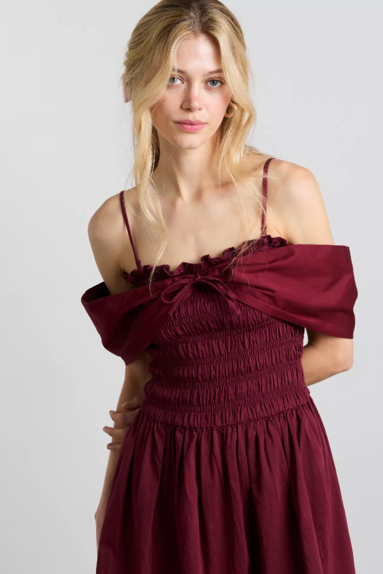 Fashion Damson Madder esmerelda mini multi-way dress - burgundy