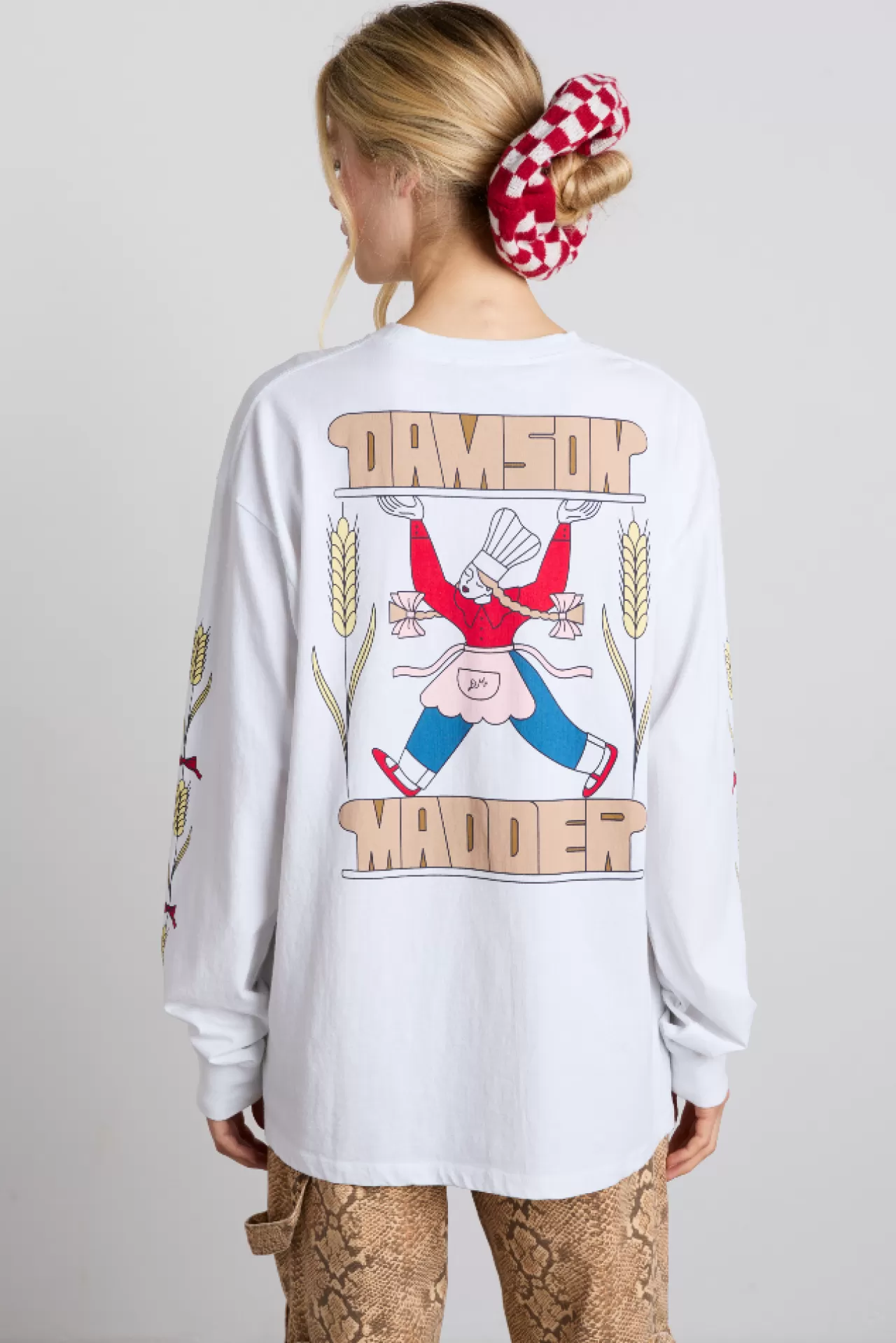 Best Sale Damson Madder fresh bread long sleeve tee - white