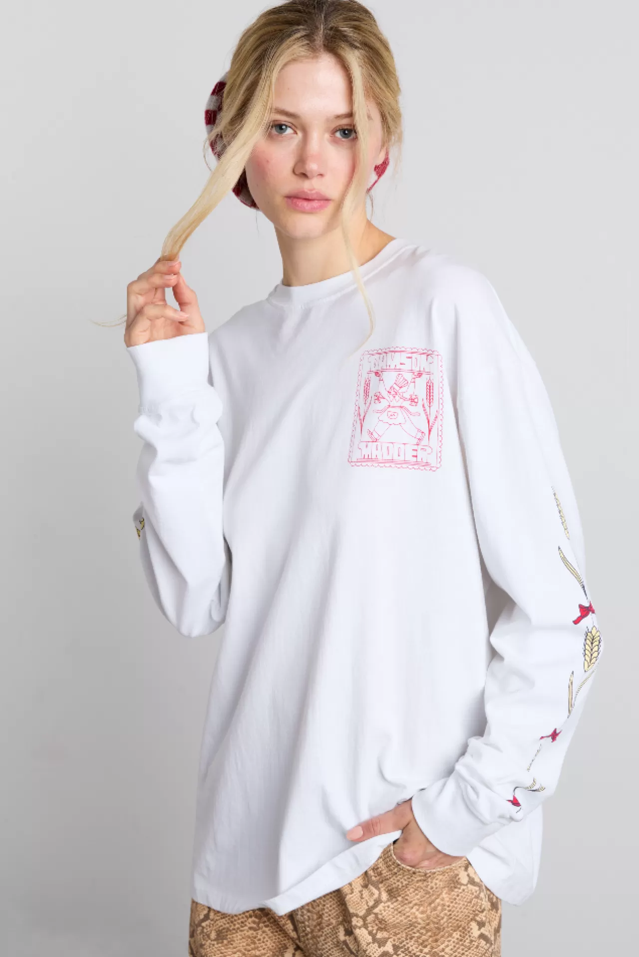 Best Sale Damson Madder fresh bread long sleeve tee - white