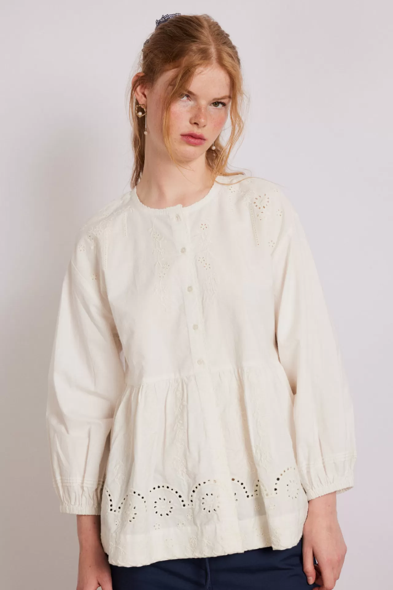 New Damson Madder gretchen blouse - white