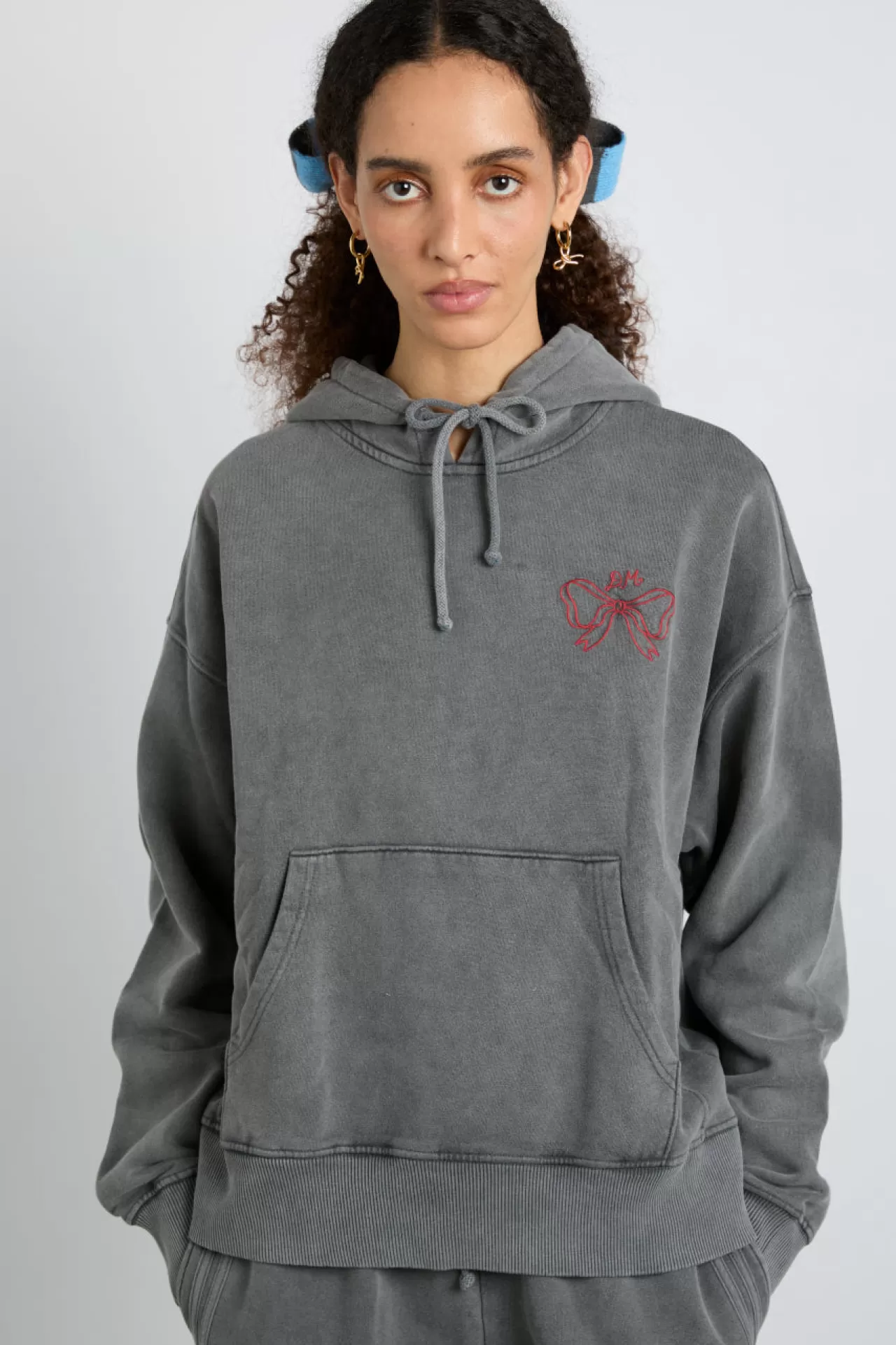 New Damson Madder hayley hoodie - wash grey