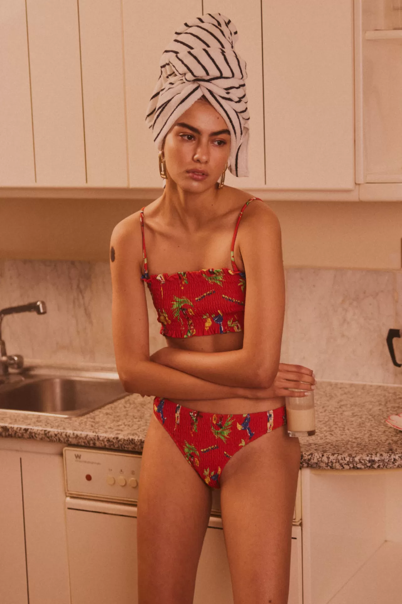 Fashion Damson Madder hettie shir bikini top - cocktails red