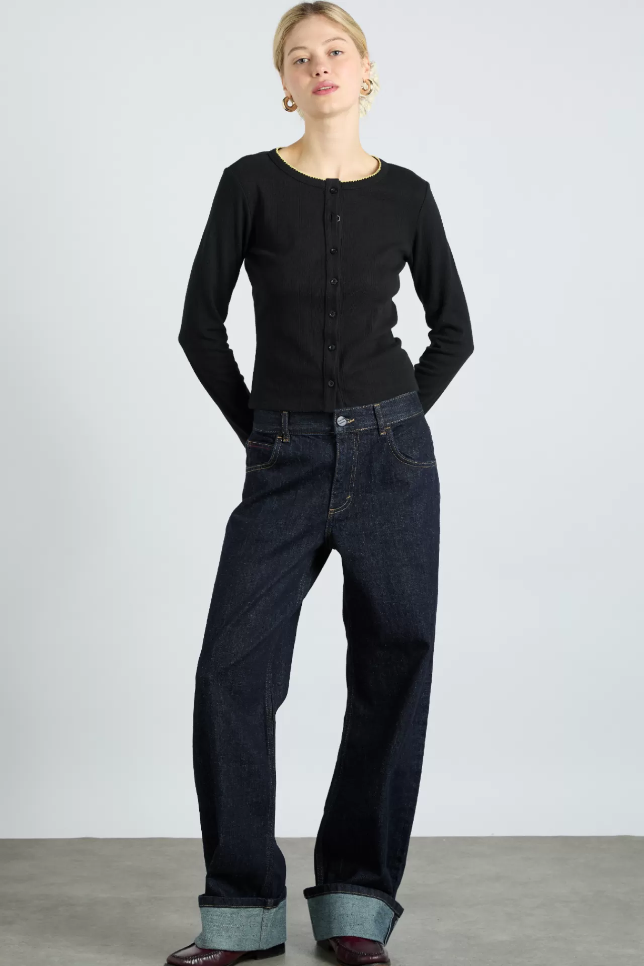 Flash Sale Damson Madder Italian selvedge sylvie jeans with turn up blue
