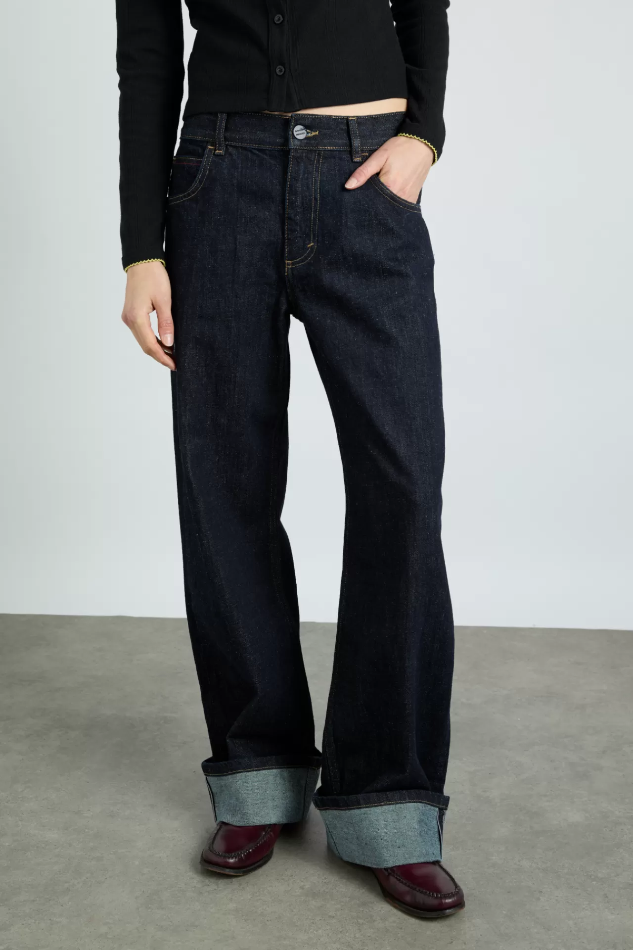 Flash Sale Damson Madder Italian selvedge sylvie jeans with turn up blue