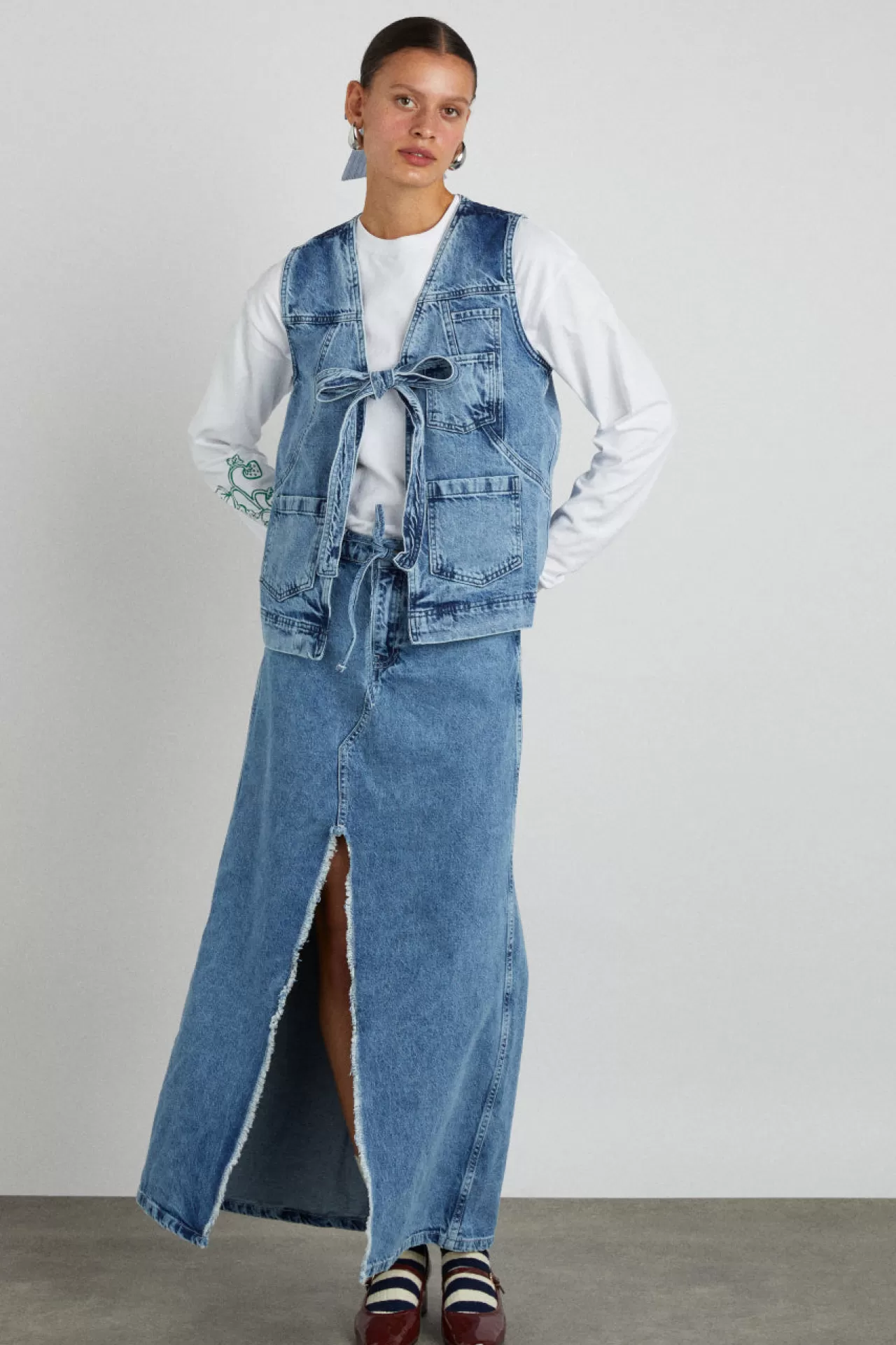 Clearance Damson Madder kaia denim maxi skirt -