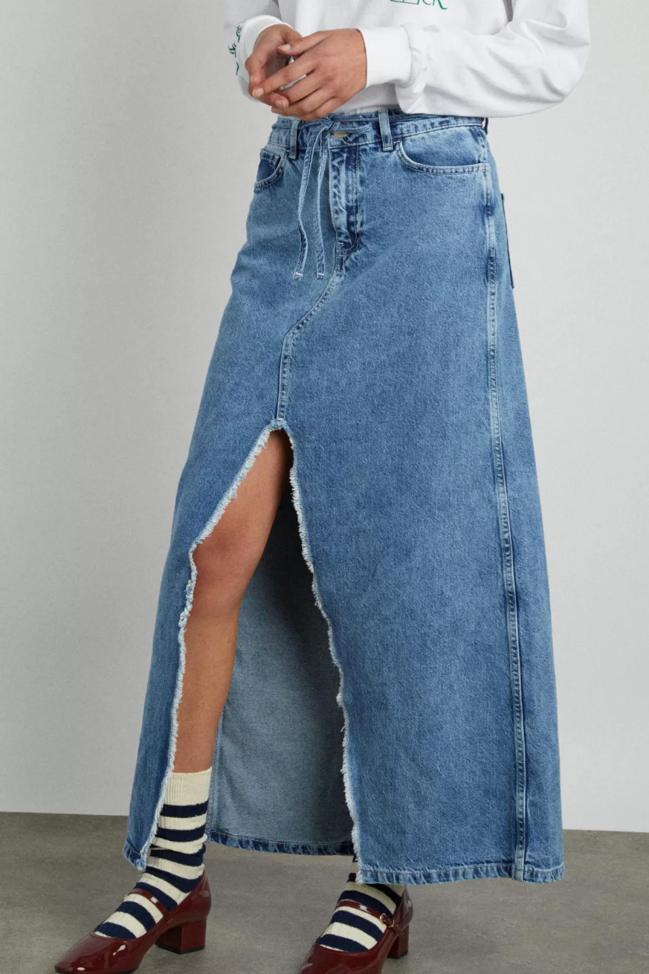 Clearance Damson Madder kaia denim maxi skirt -
