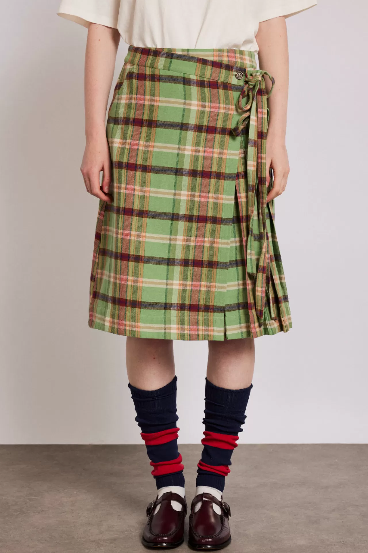 Store Damson Madder kat kilt - check green