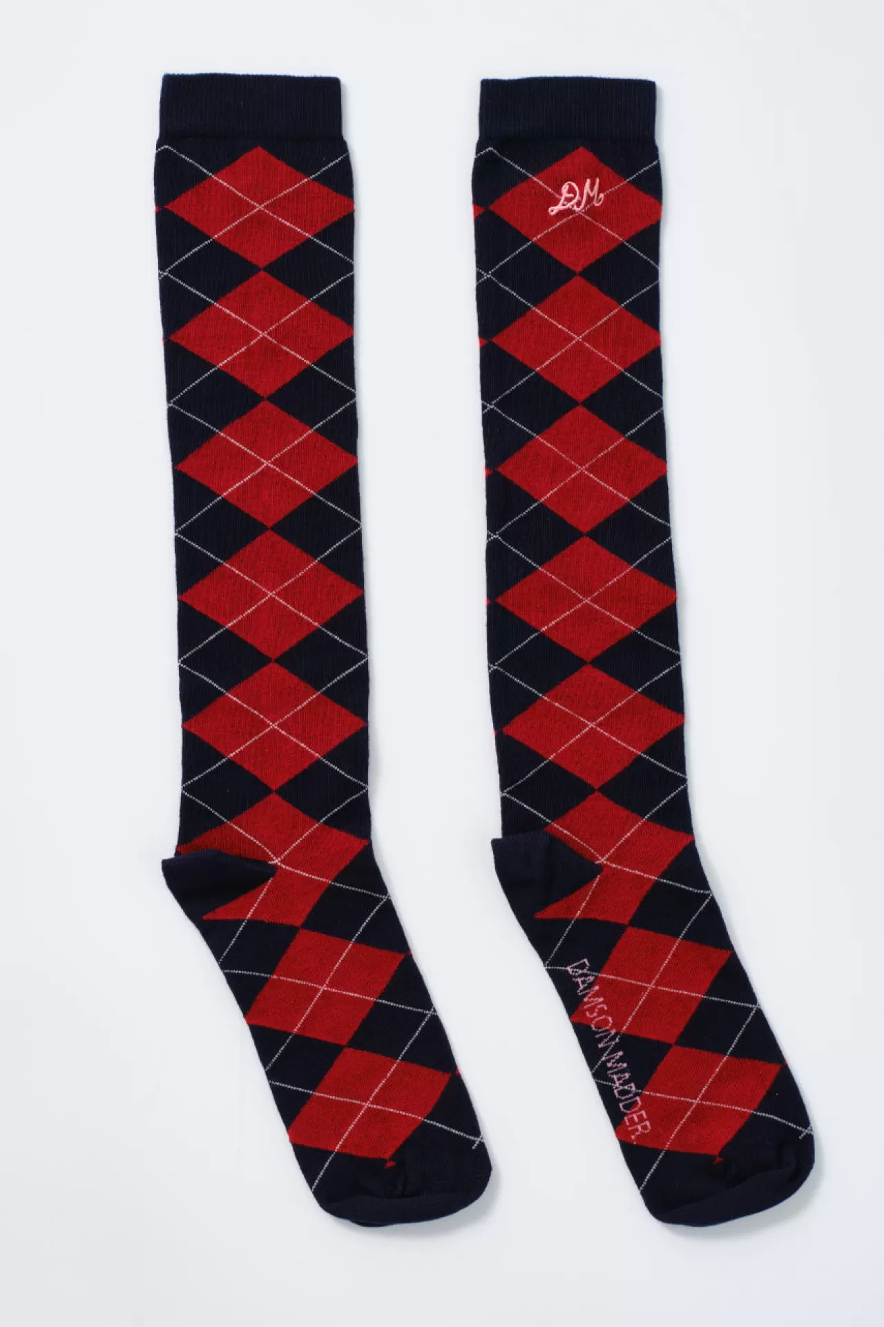 Best Damson Madder knee length socks - argyle navy