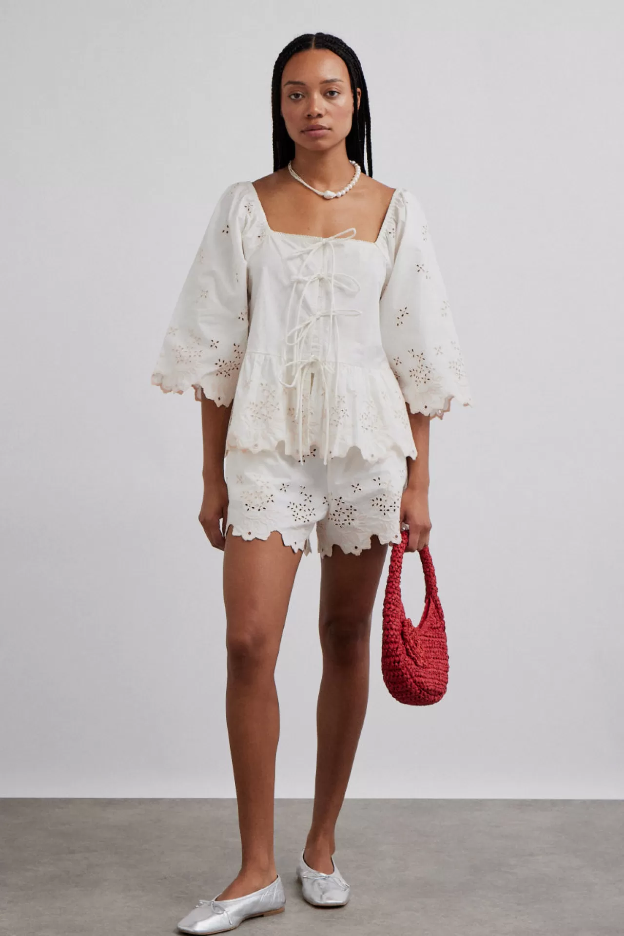 Clearance Damson Madder lana shorts - broderie white