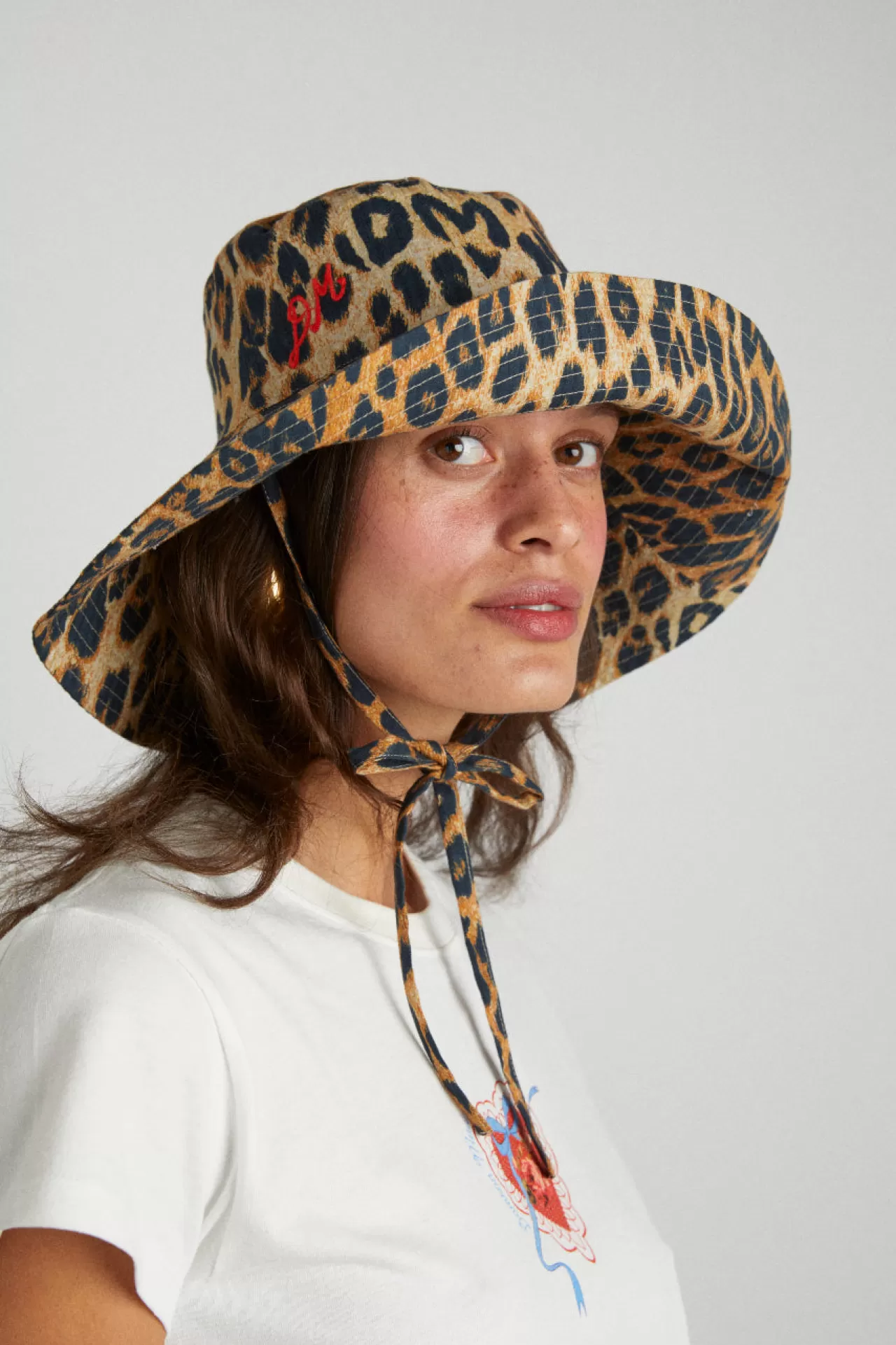 New Damson Madder print sunhat leopard