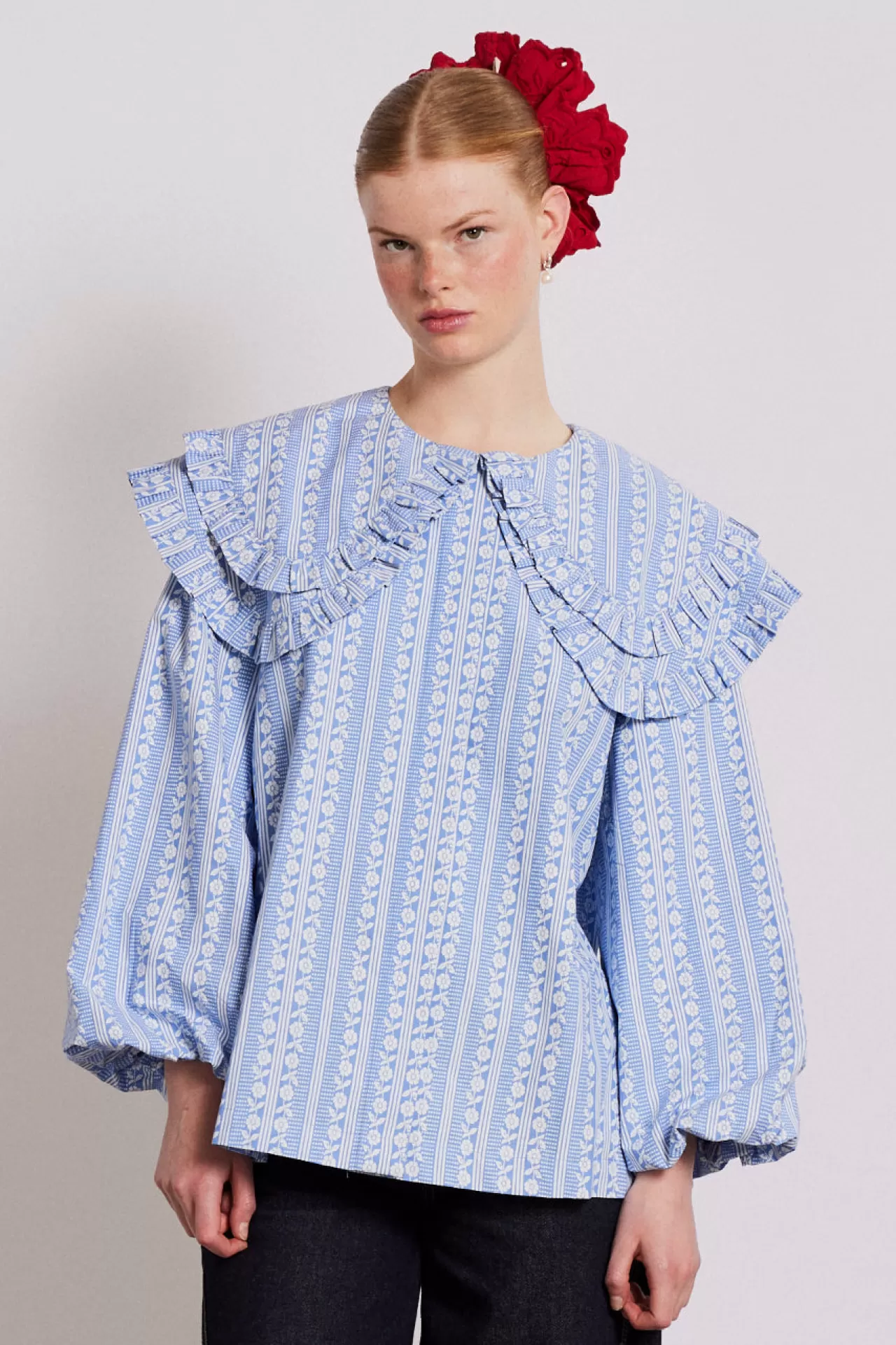 New Damson Madder lois double collar blouse - blue