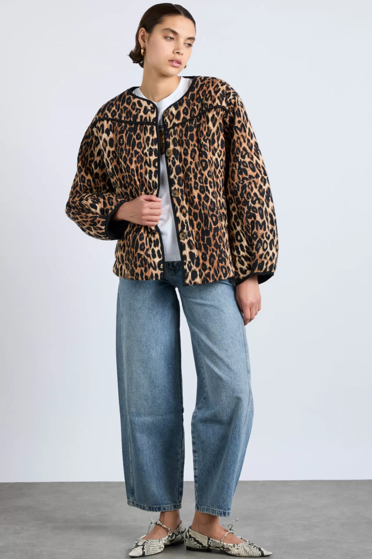 Flash Sale Damson Madder macy quilted jacket - leopard