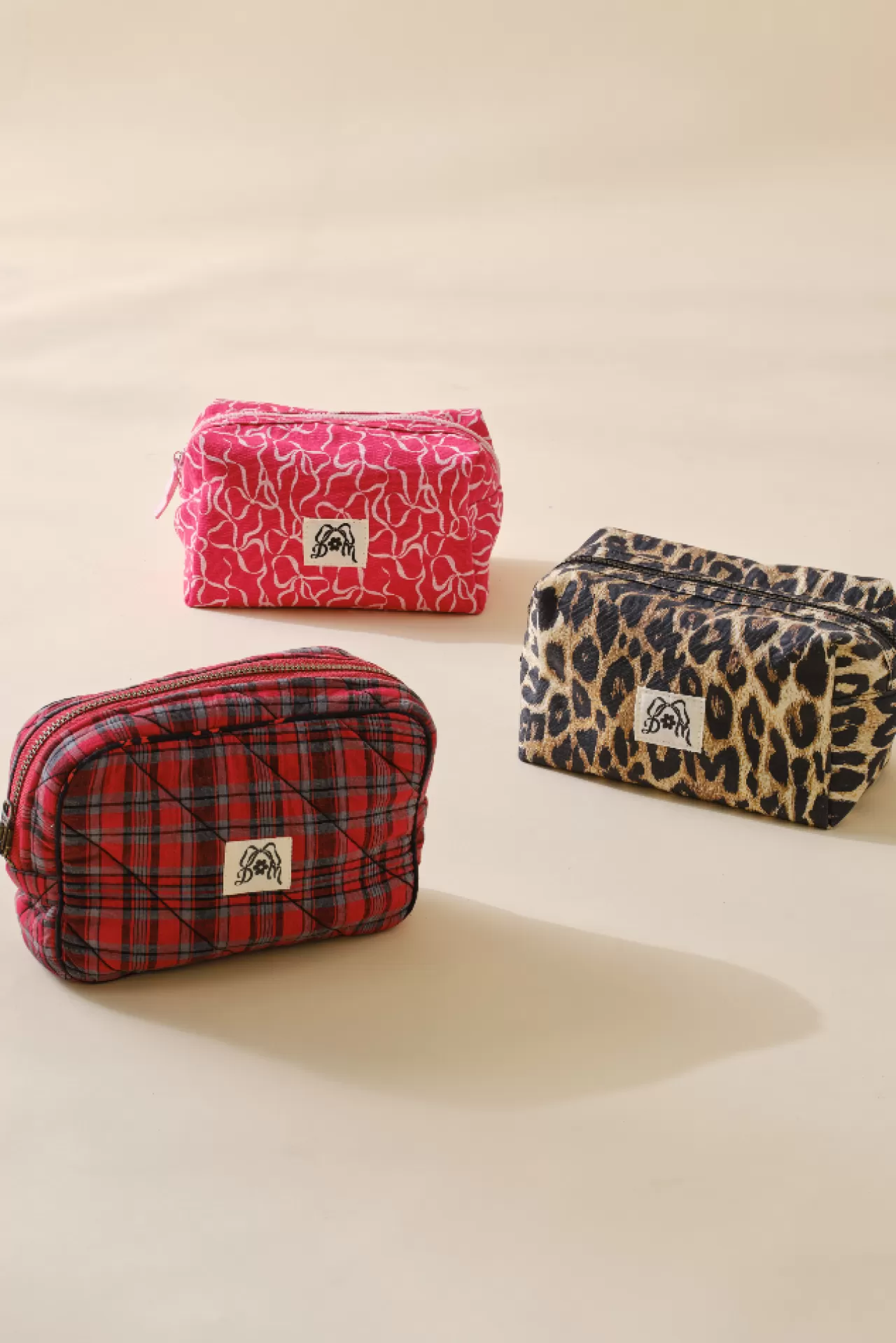 Store Damson Madder make up bag - bow print pink/red