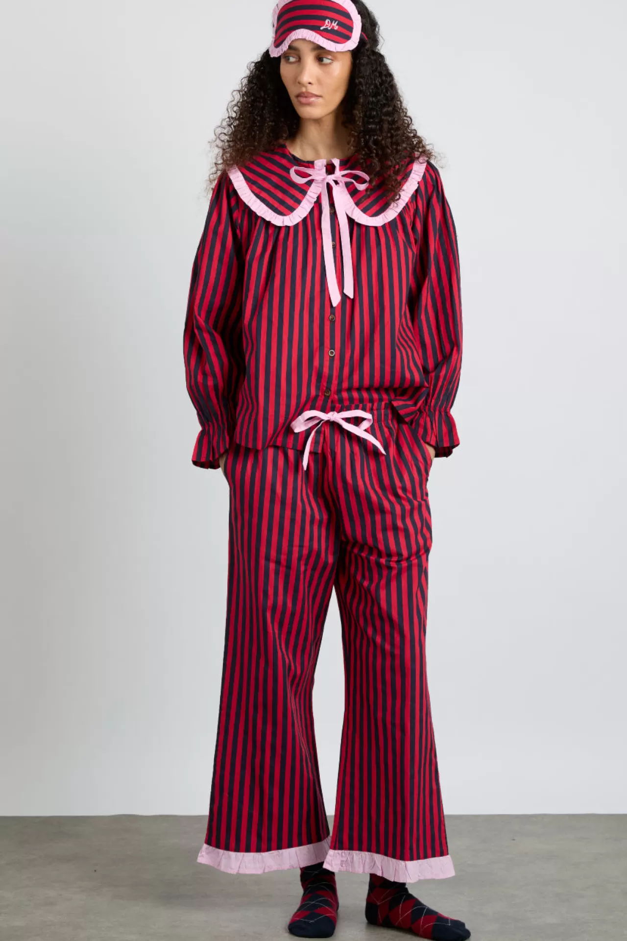 Flash Sale Damson Madder maria pj set- red/navy stripe red/navy