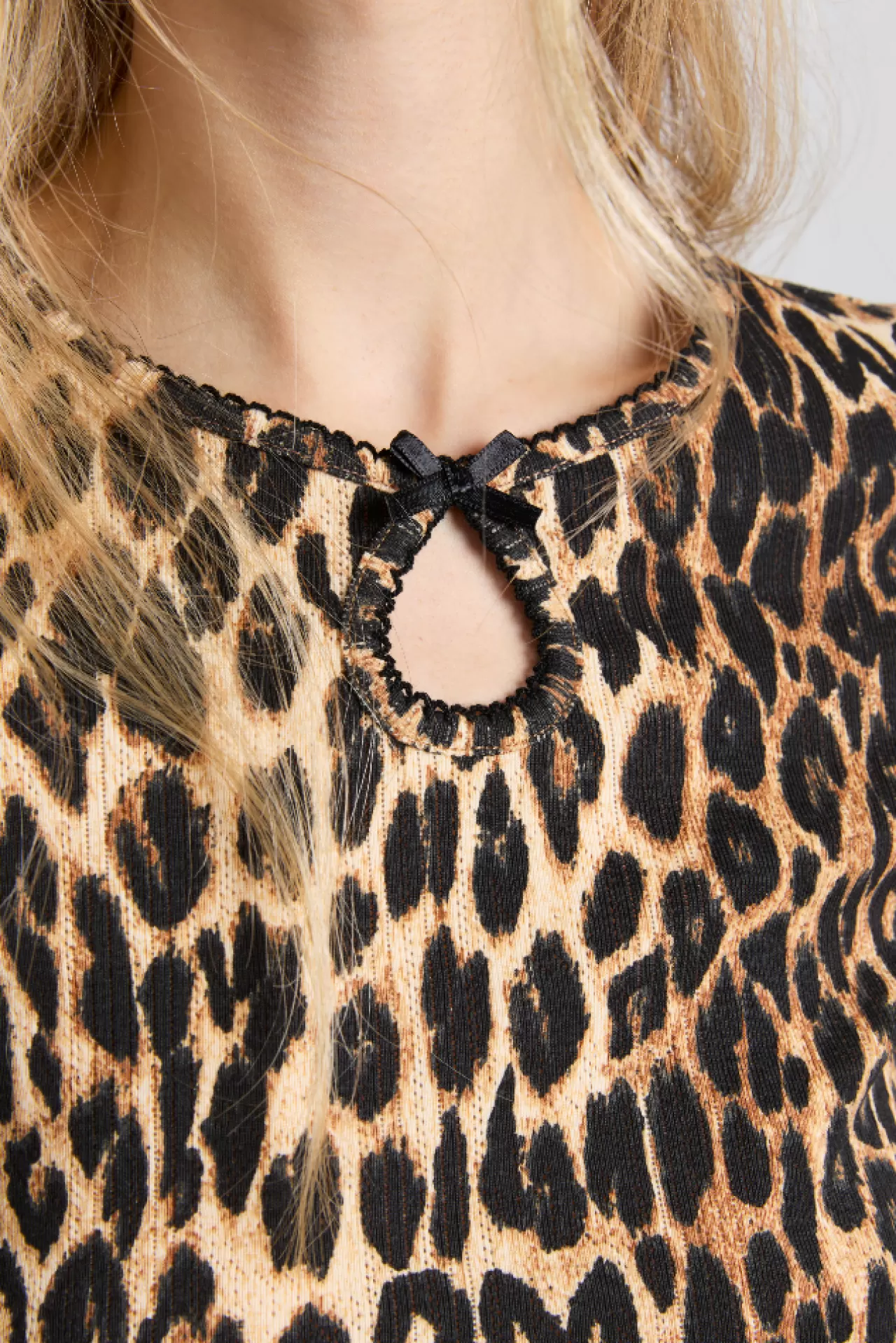 Store Damson Madder marnie short sleeve pointelle tee - leopard