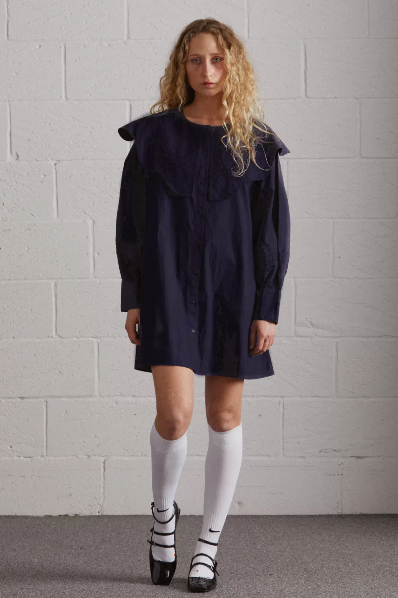Sale Damson Madder mimi mini dress - broderie navy